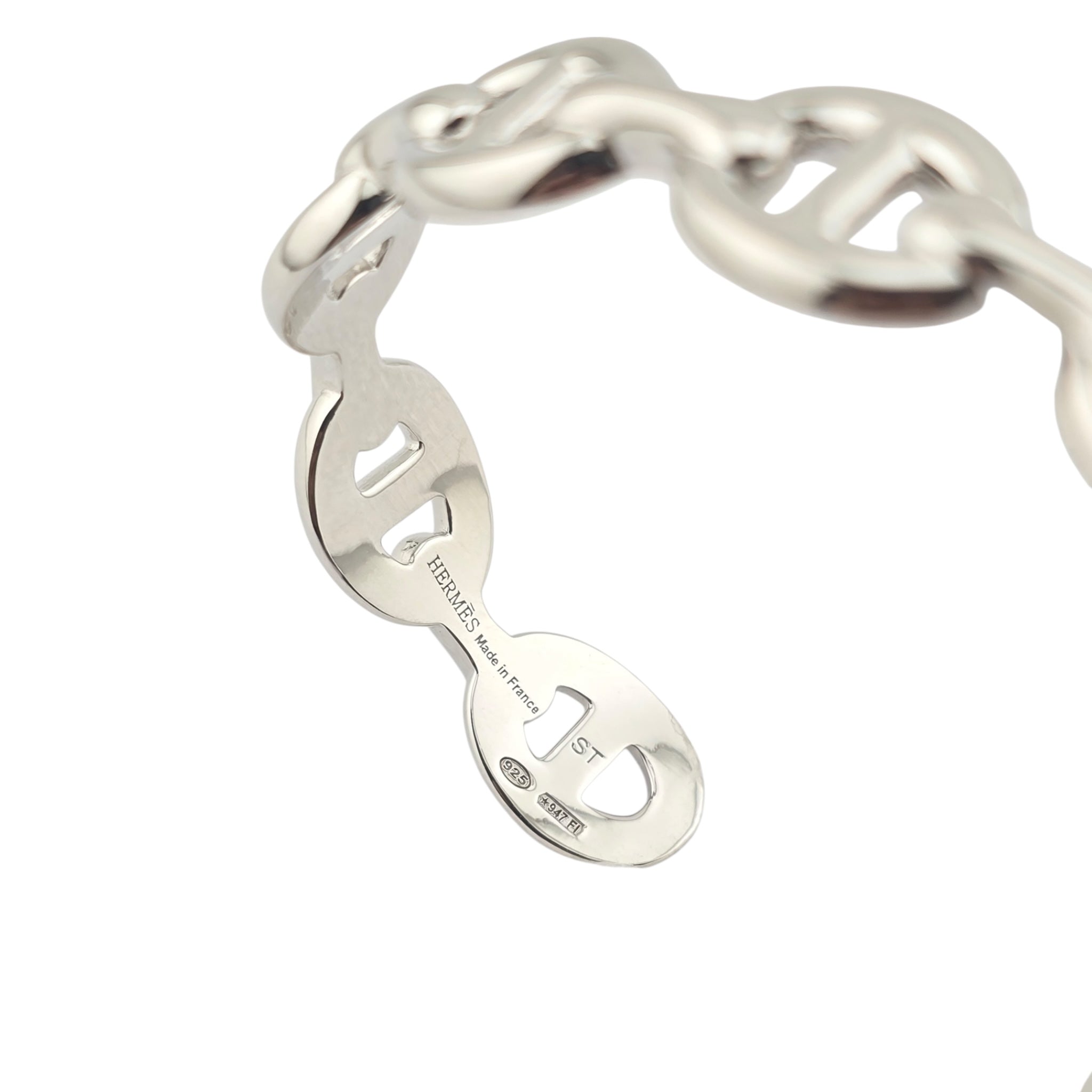 Hermes Chaine d'ancre Enchainee Silver Bracelet Medium - ST