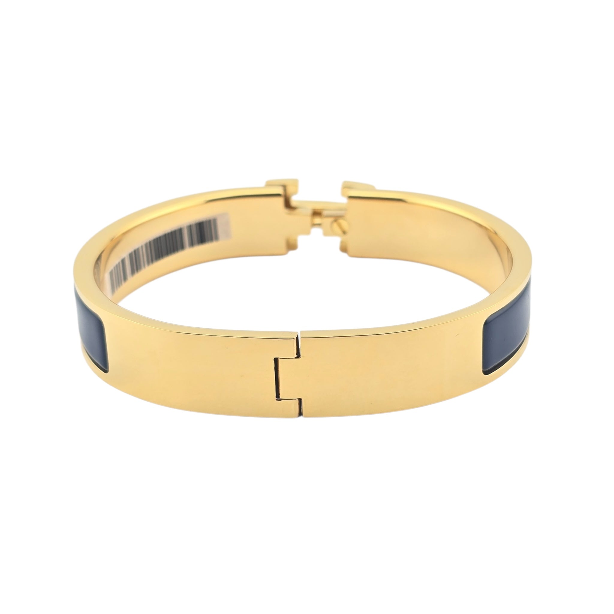 Hermes Clic H Bracelet Navy Blue Gold GM