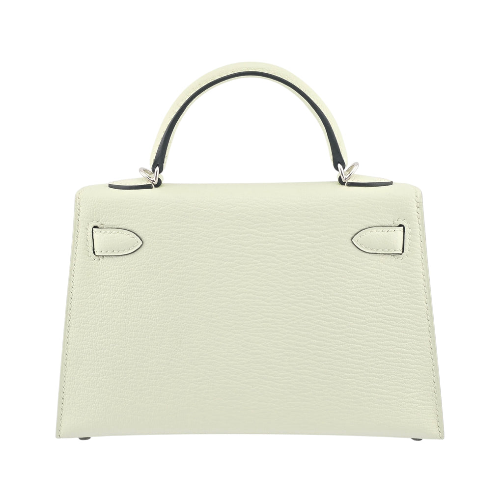 Hermes Mini Kelly II Vert Fizz Chevre Palladium Hardware Bag