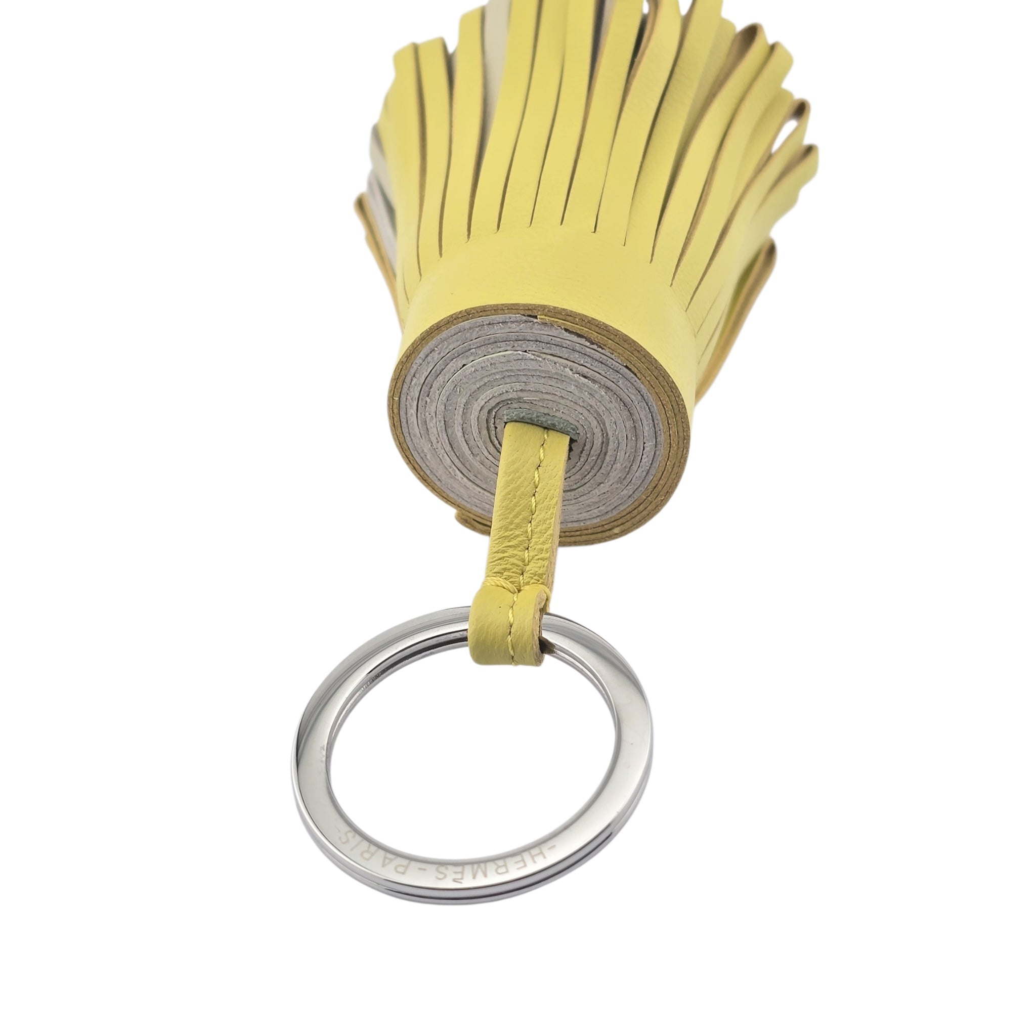 Hermes Carmen Key Ring Lime / Craie