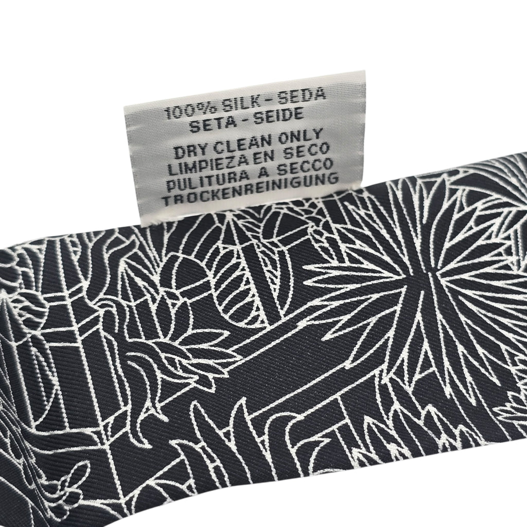 Hermes Silk Animapolis Twilly Black White