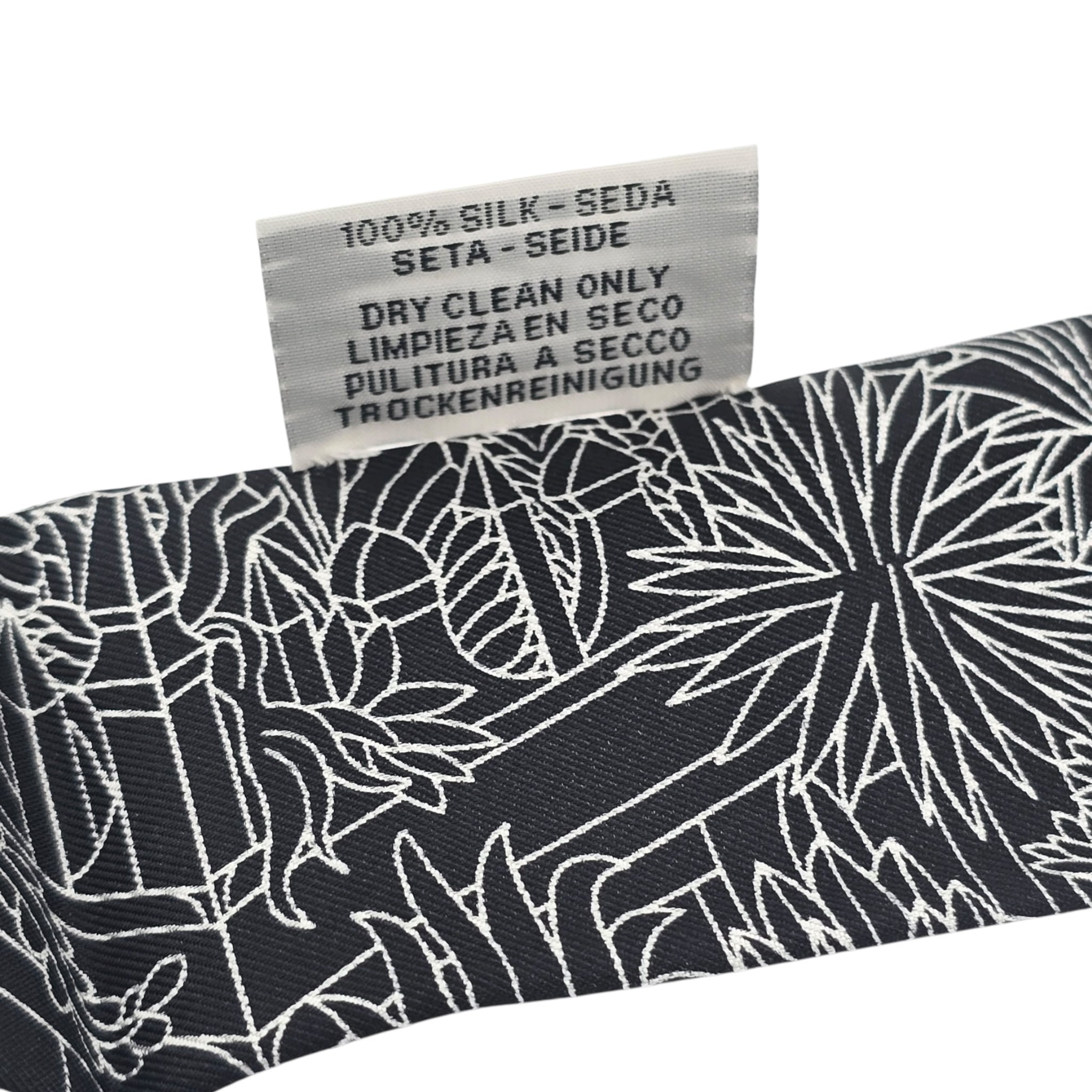 Hermes Silk Animapolis Twilly Black White