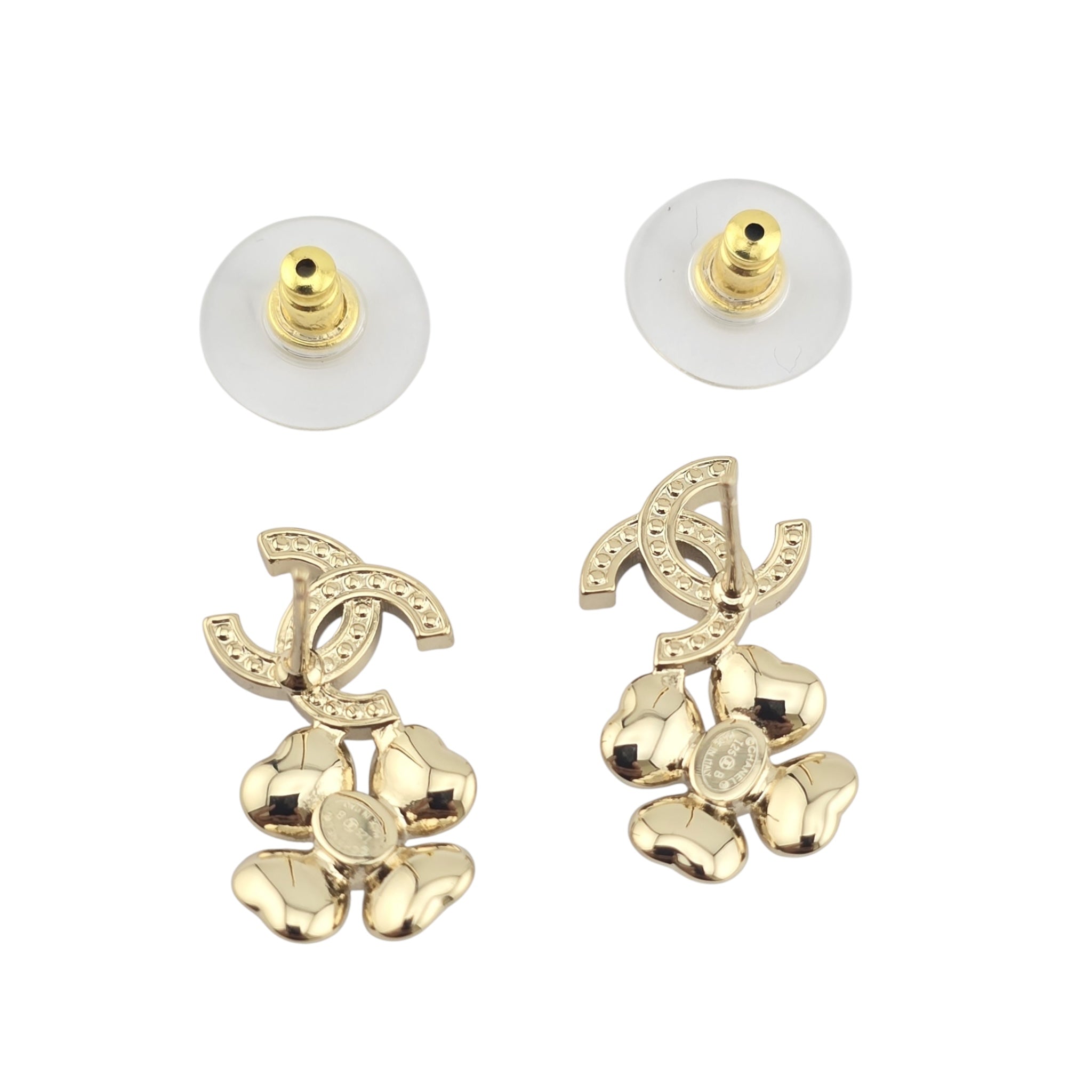 Chanel CC Crystal Earrings Gold 2025