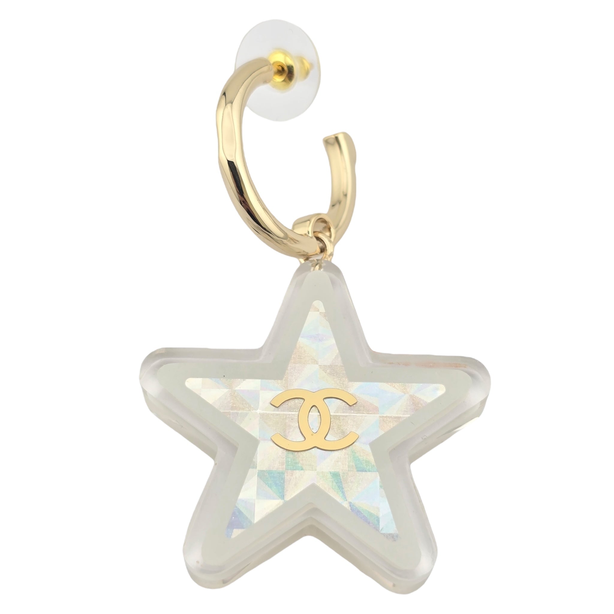 Chanel CC Resin Star Earrings 2024