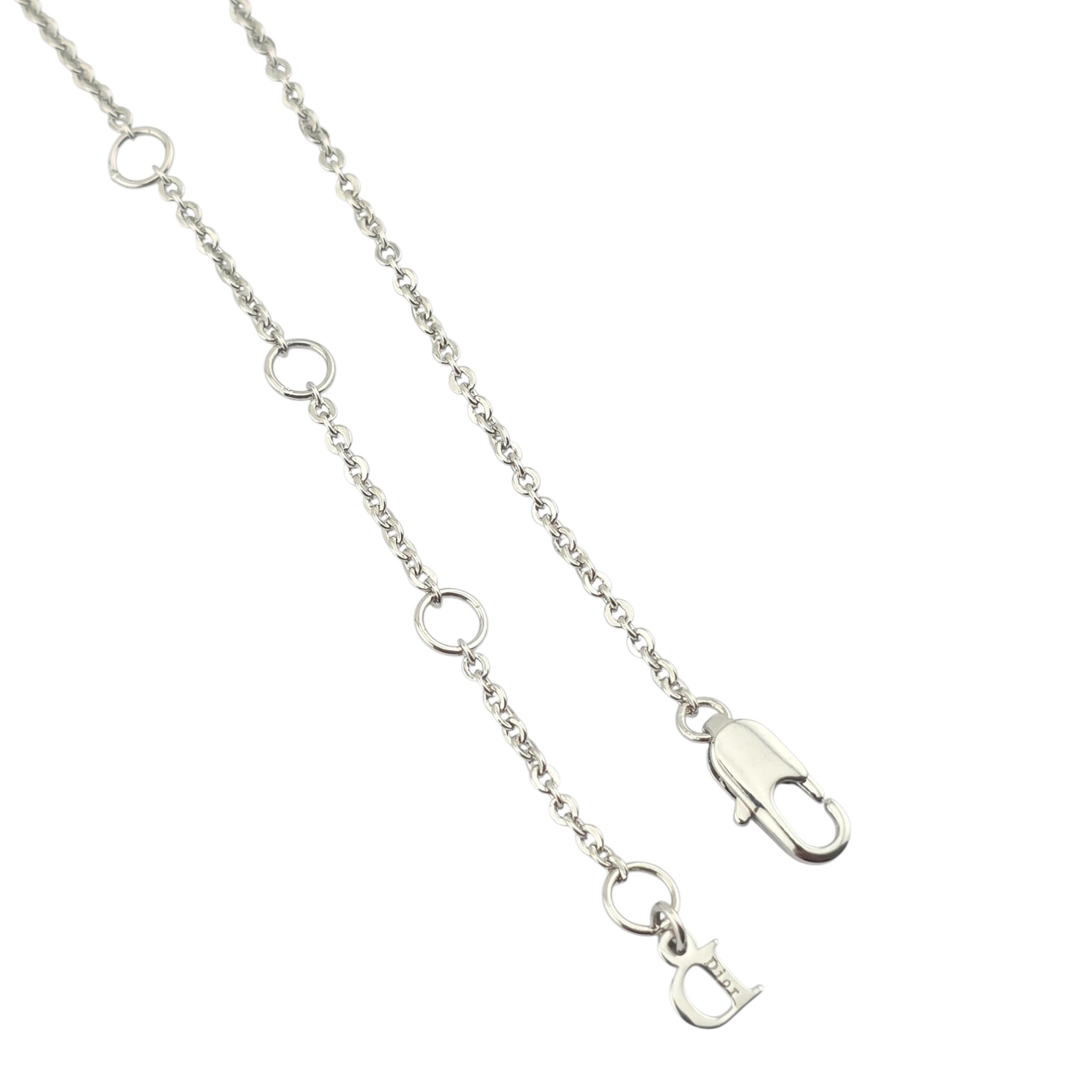 Christian Dior Crystal Flower Silver Pink Choker Necklace DIOR