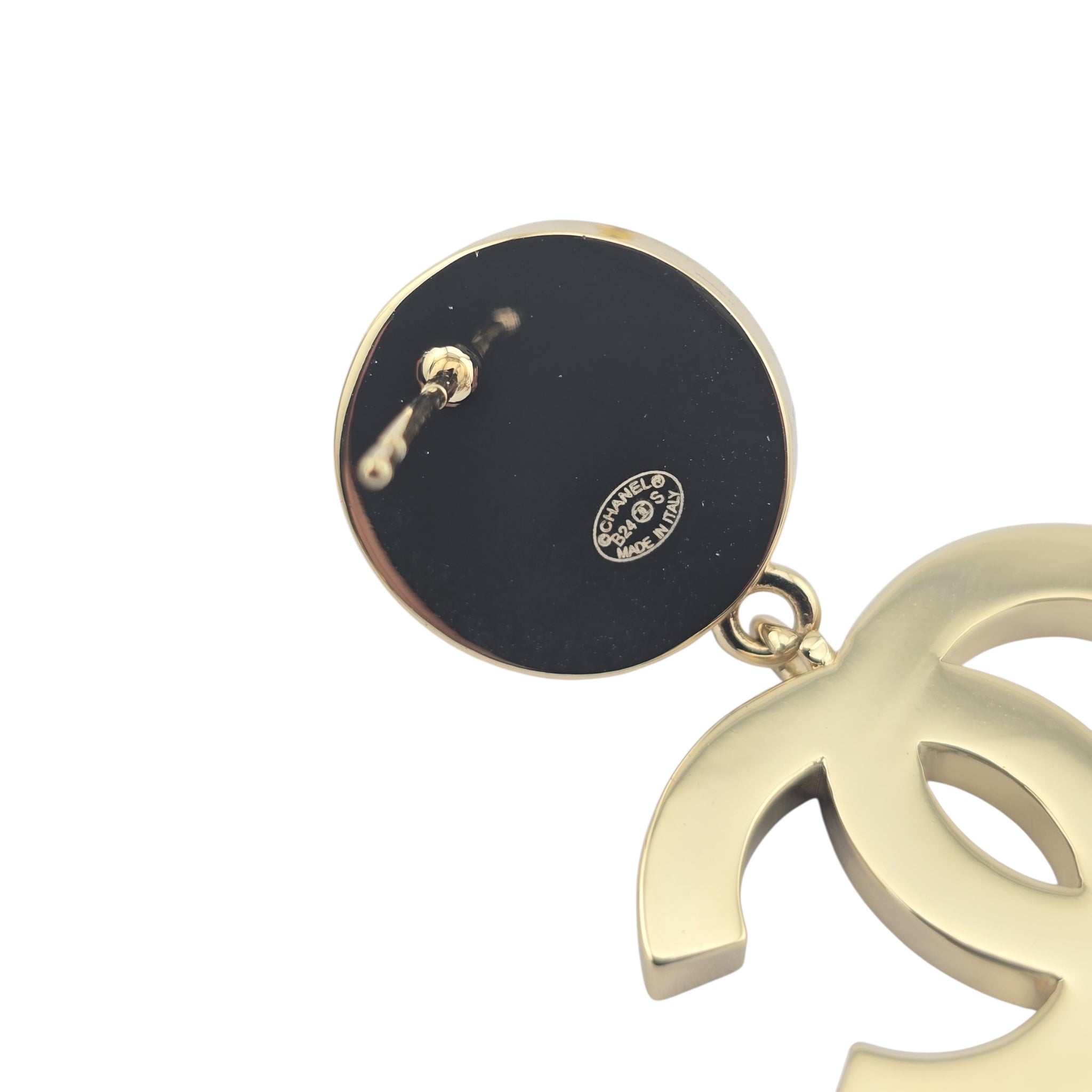 Chanel CC Drop Gold Crystals Earrings 2024 CHANEL