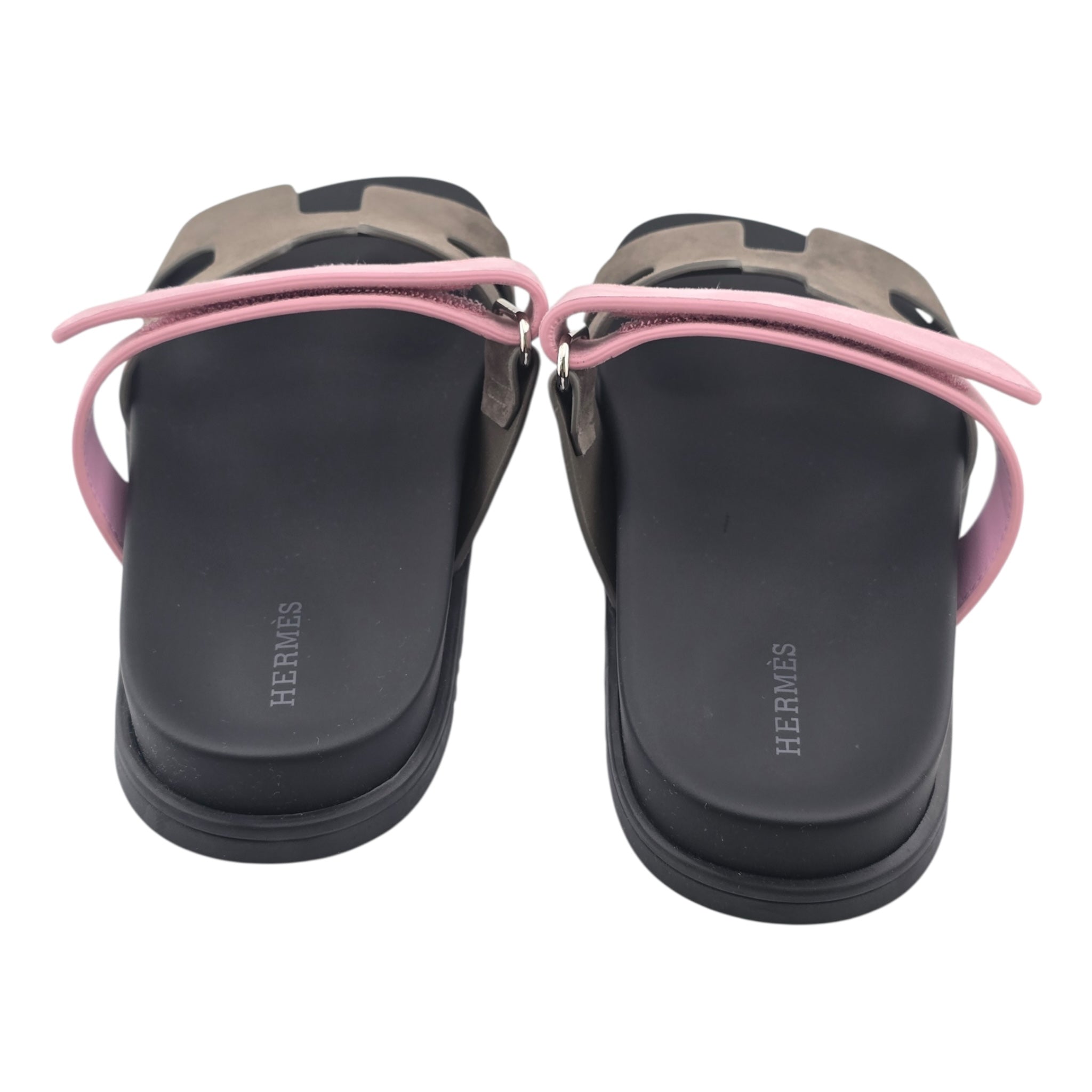 Hermes Chypre Suede Sandal Toundra / Rose 39 UK6 HERMES