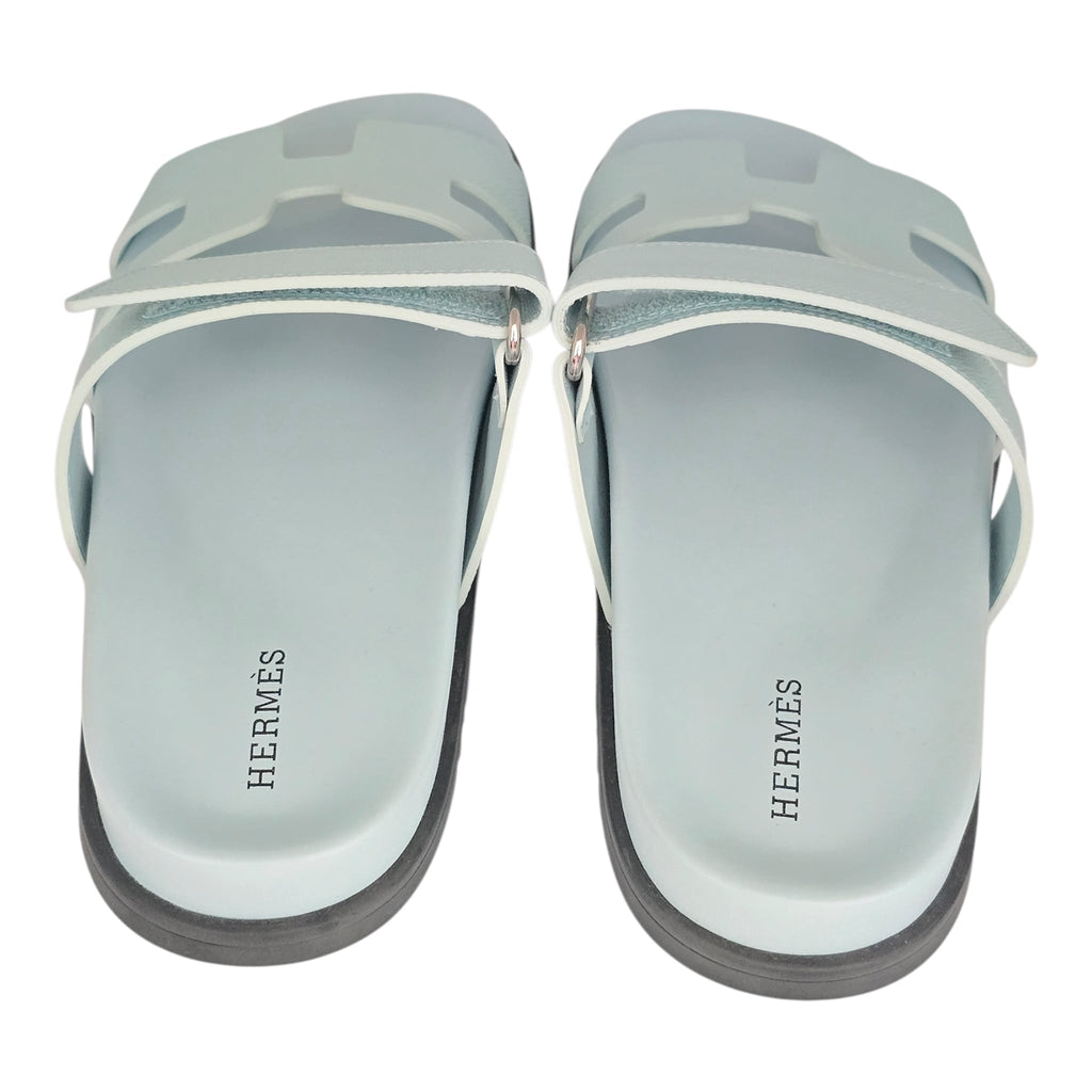 Hermes Chypre Suede Sandal Bleu 39 UK6 HERMES