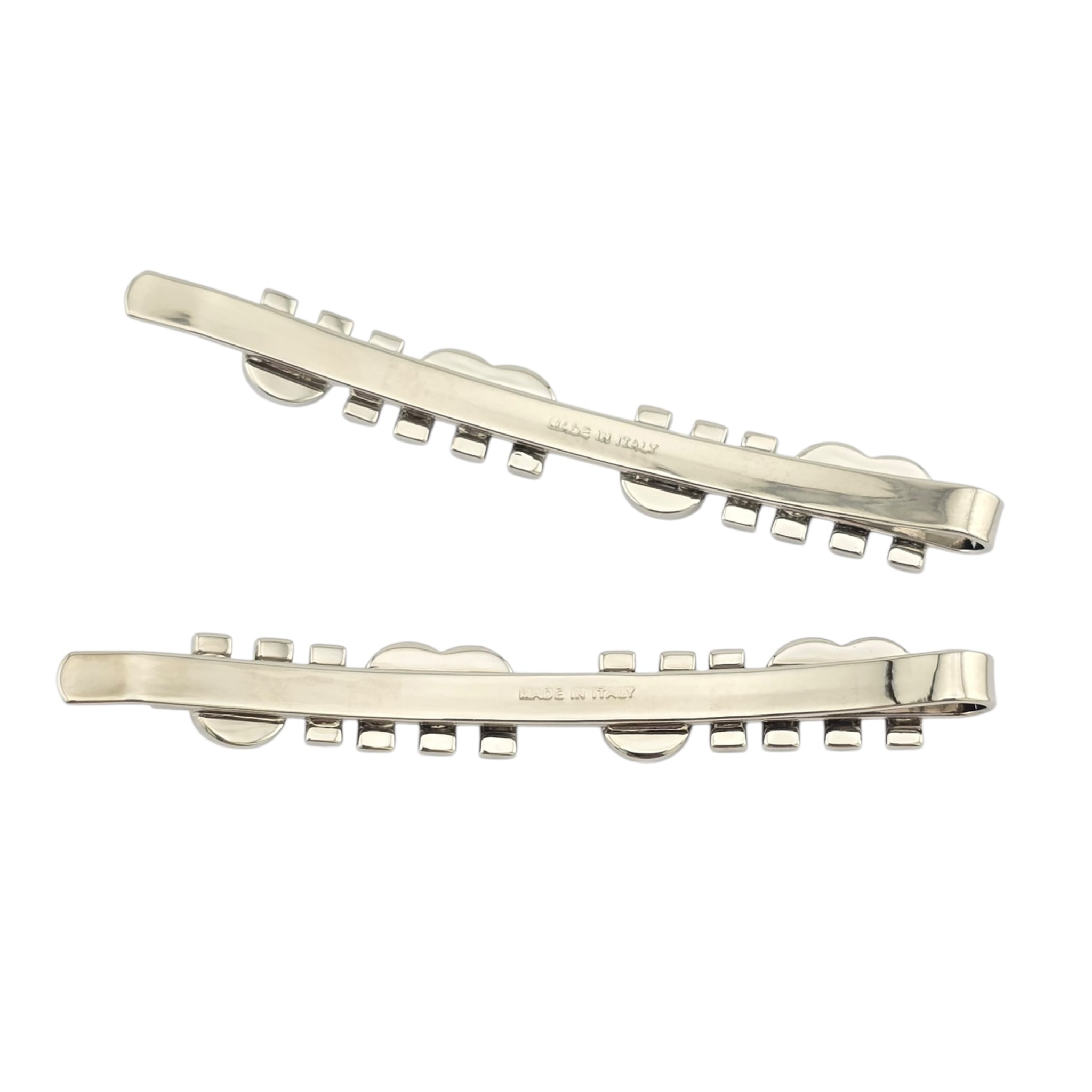 Miu Miu Silver White Enamel Hair Clip MIU MIU