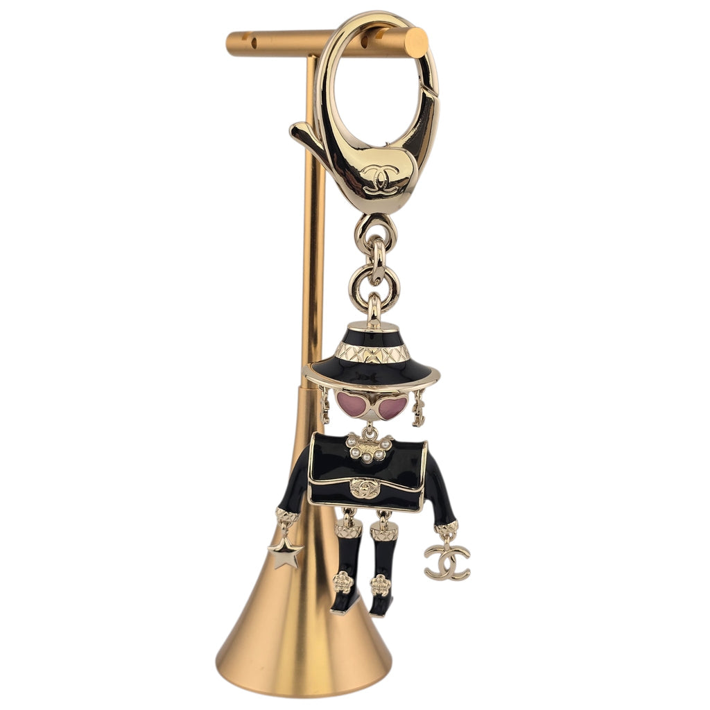 Chanel CC Robot Black Key Ring Bag Charm 25B CHANEL