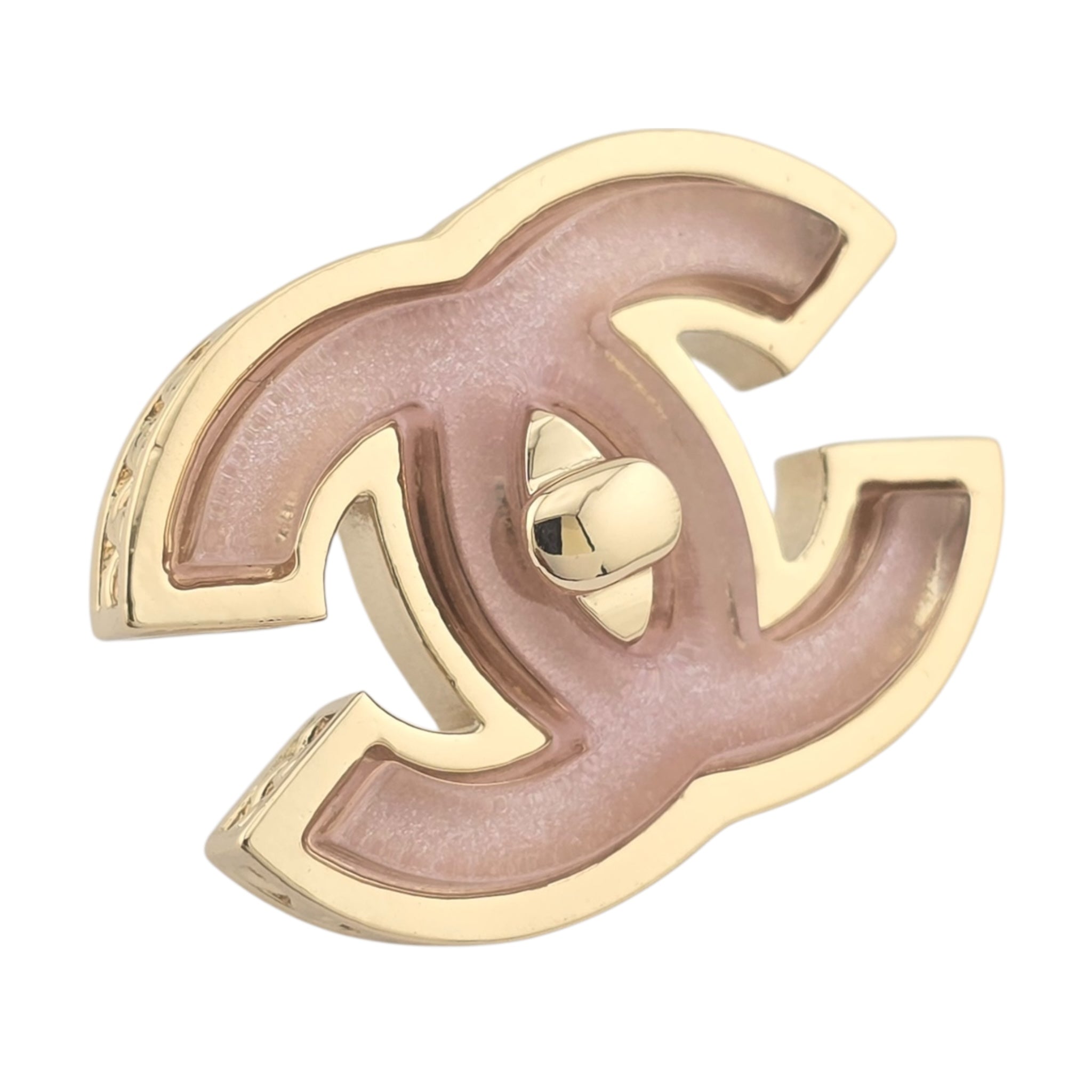 Chanel CC Gold Pink Resin Stud Earrings 2025 CHANEL