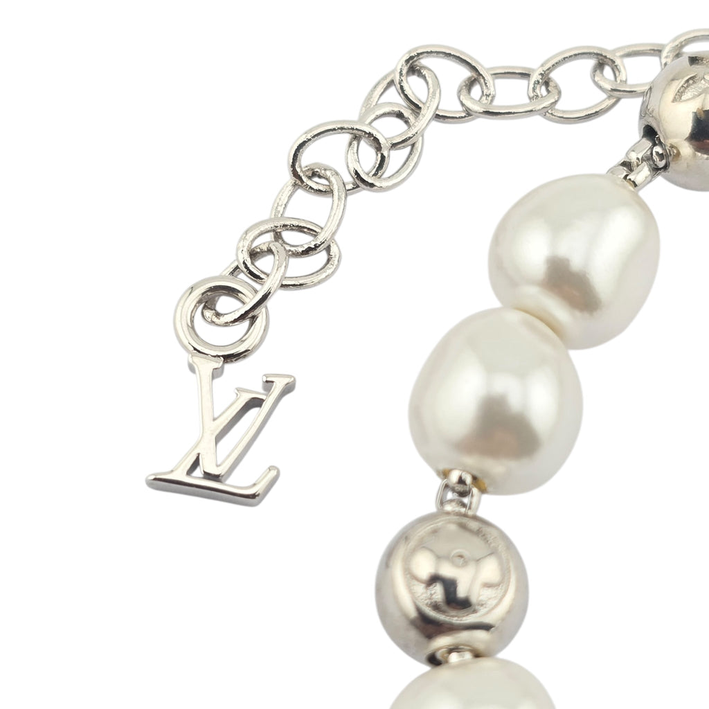 Louis Vuitton LV Silver Faux Pearl Bracelet LOUIS VUITTON