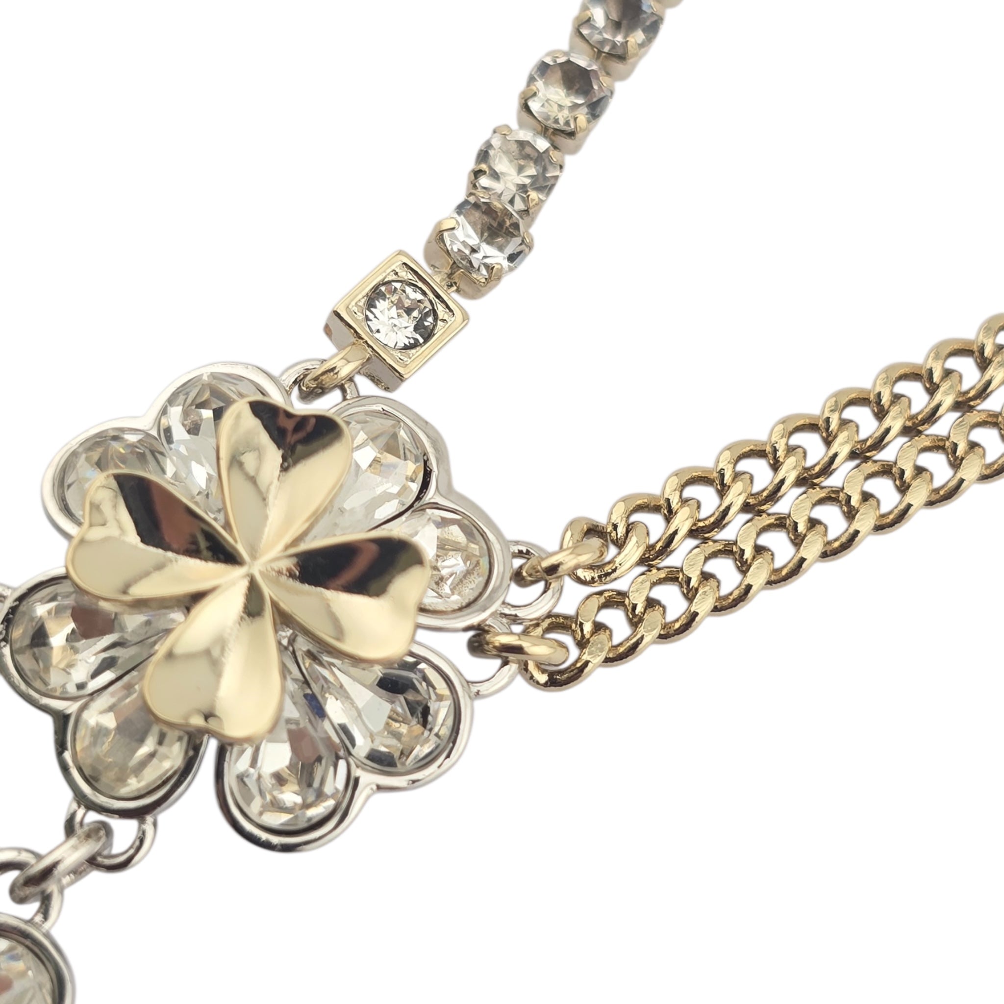 Chanel Crystal Star Heart CC Pendant Necklace Gold 2023 CHANEL