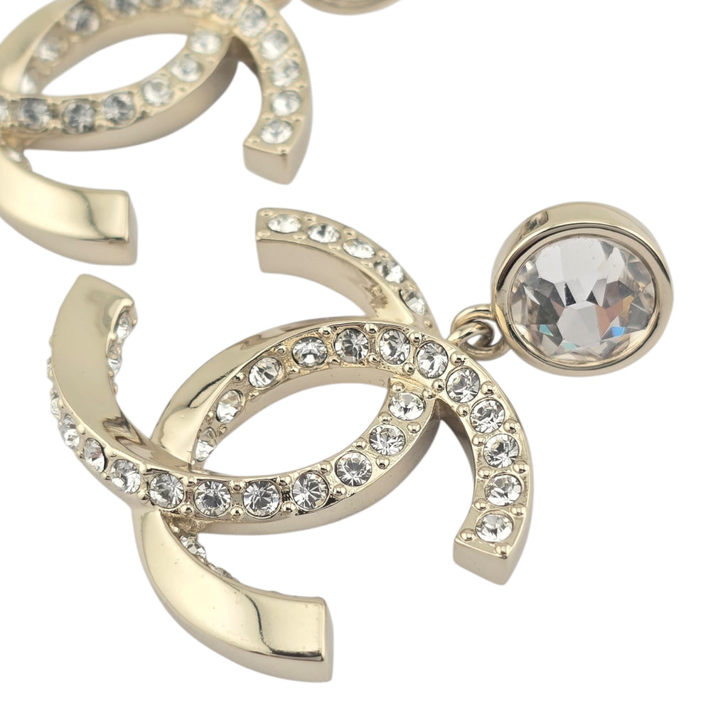 Chanel CC Gold Crystal Earrings 2023 CHANEL