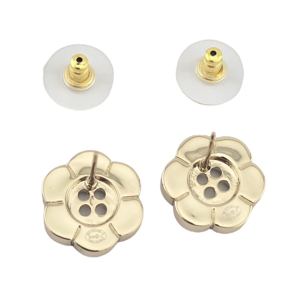 Chanel Logo Button Gold Earrings 2025 CHANEL