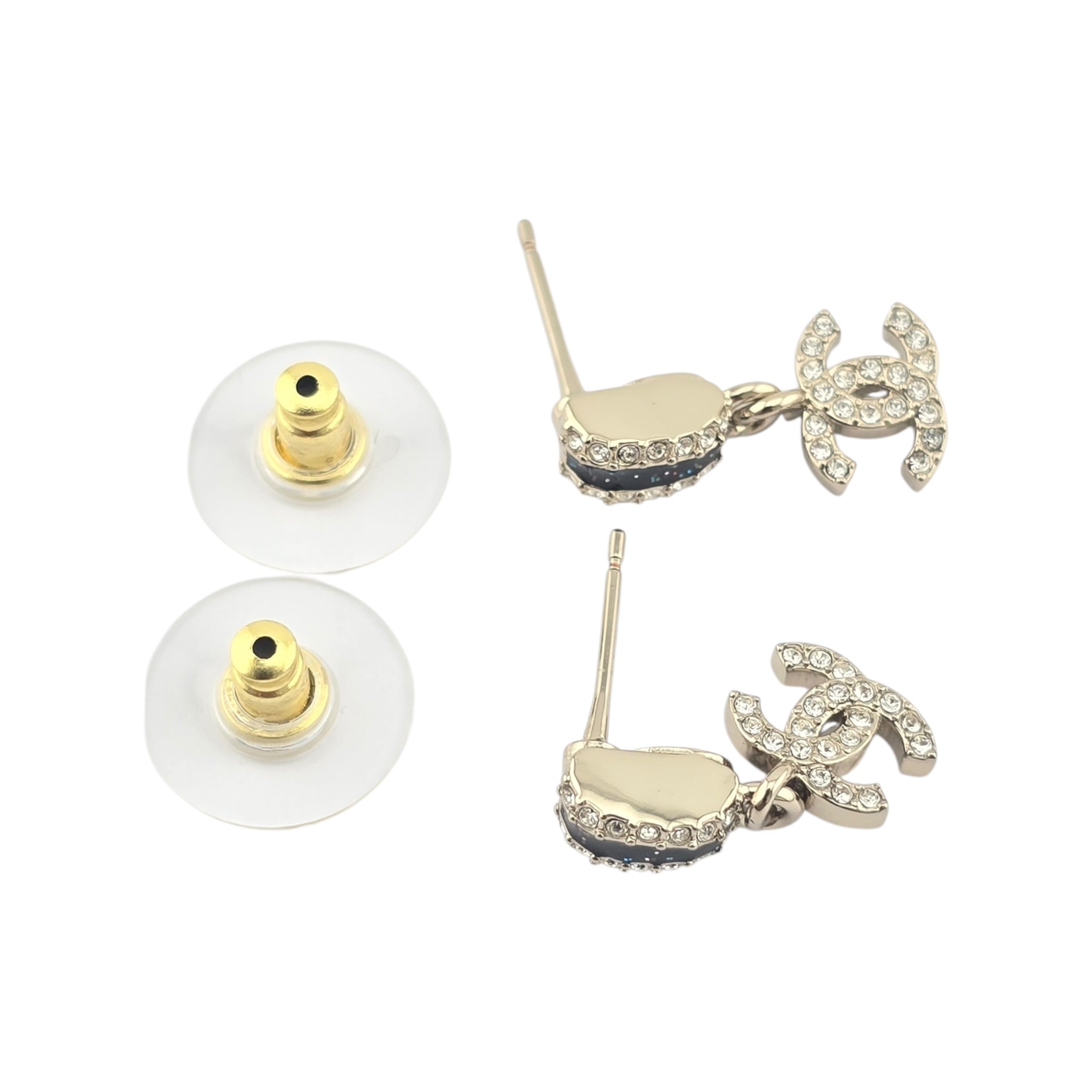 Chanel CC Gold Metallic Enamel Earrings 2025 CHANEL