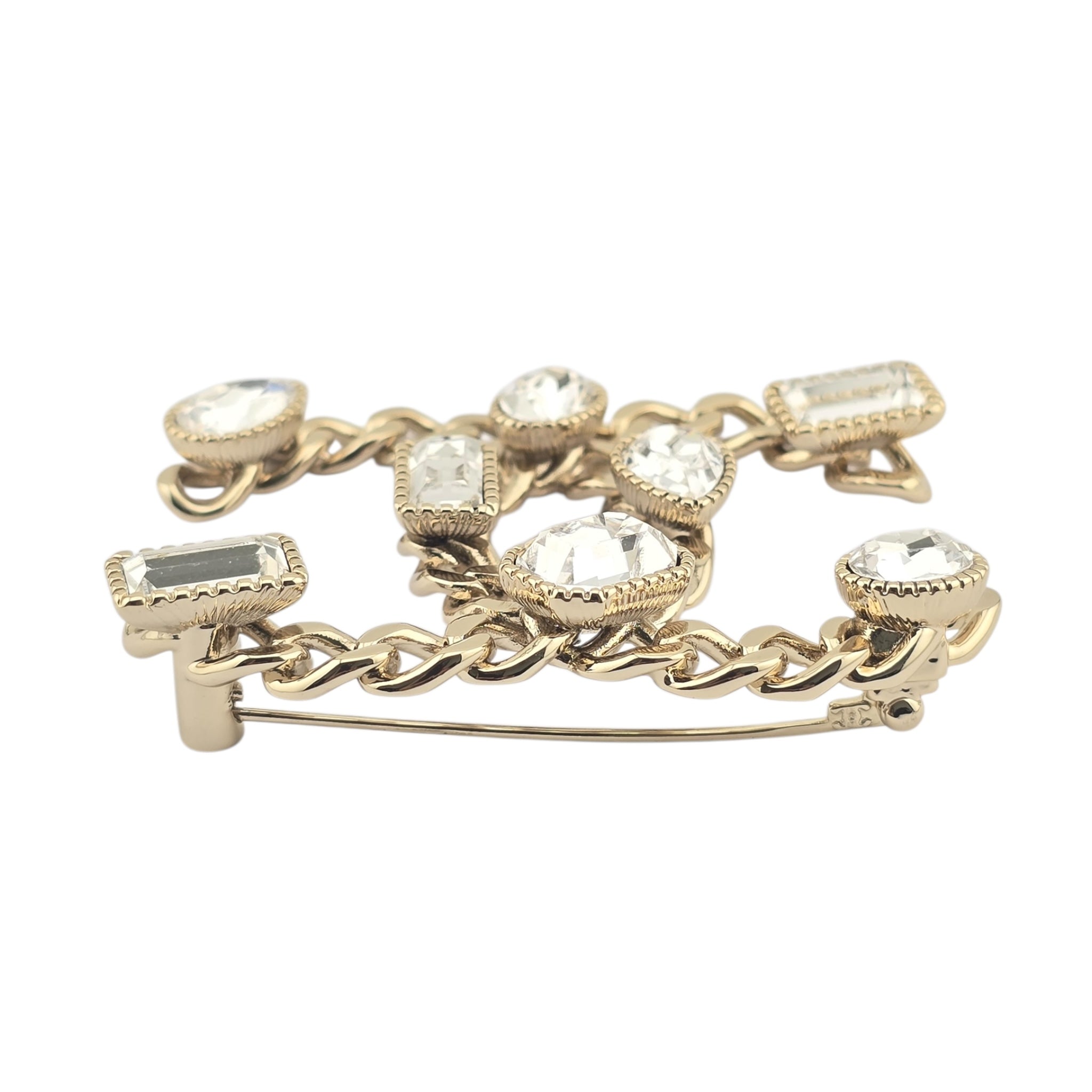 Chanel CC Gold Crystal Brooch 2024 CHANEL