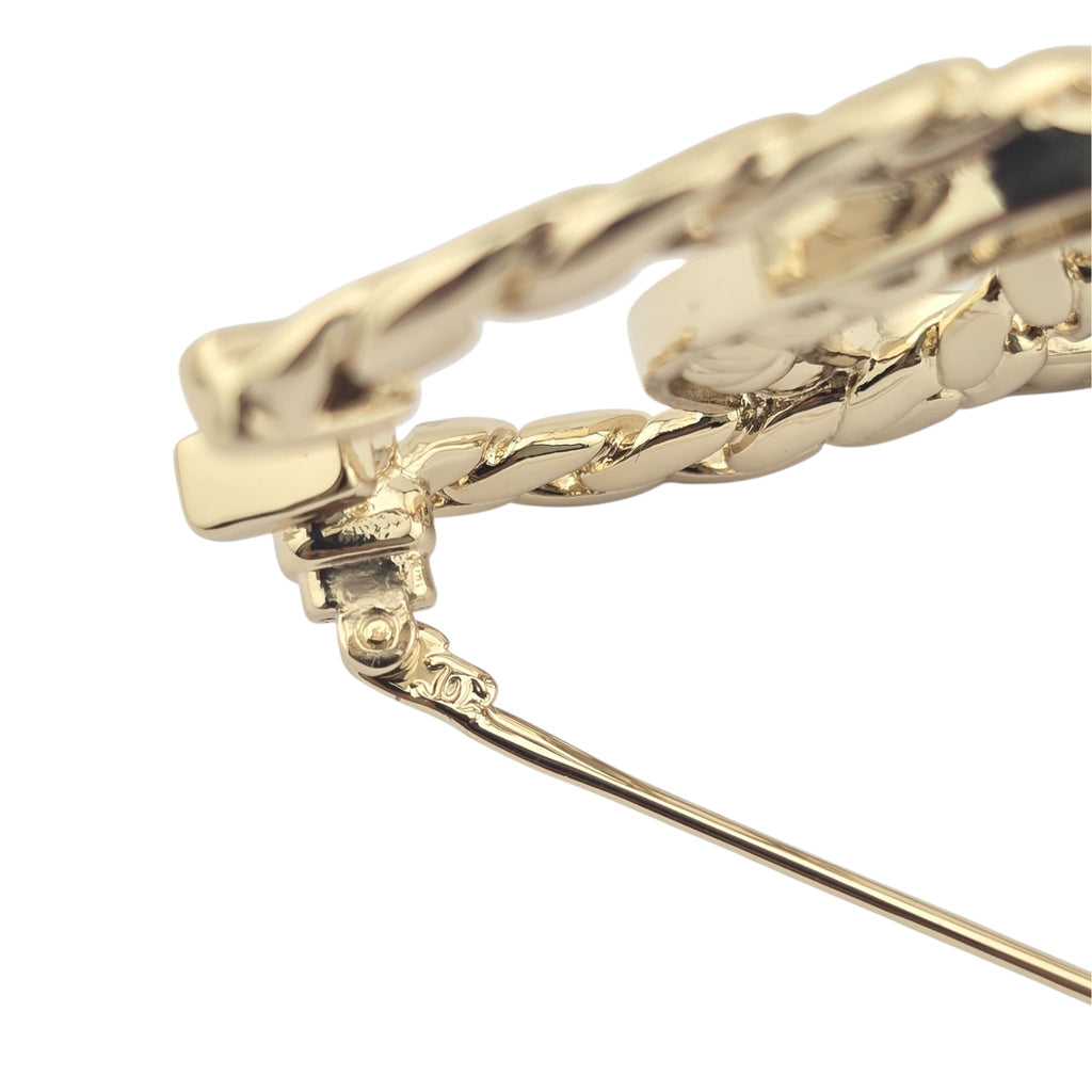 Chanel CC Gold Crystal Brooch 2024 CHANEL
