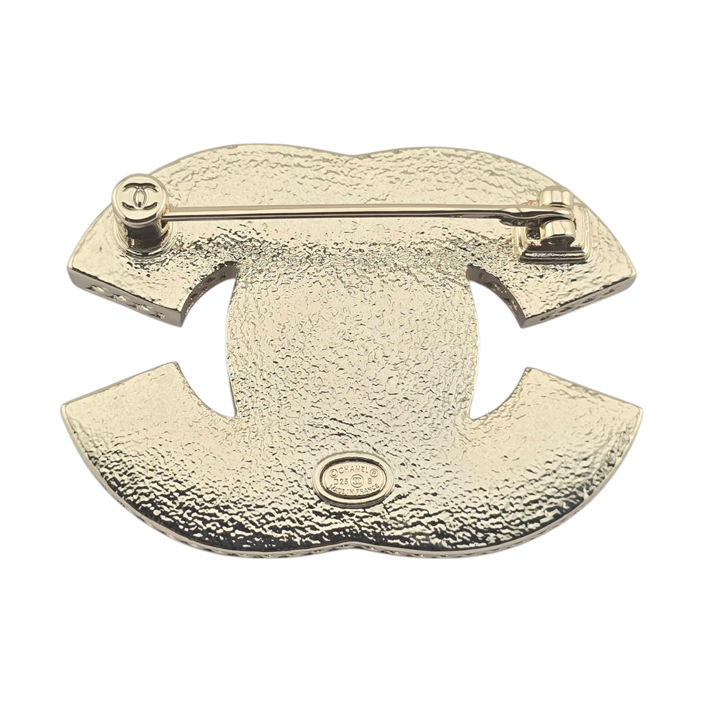 Chanel CC Gold Pink Resin Brooch 2025 CHANEL