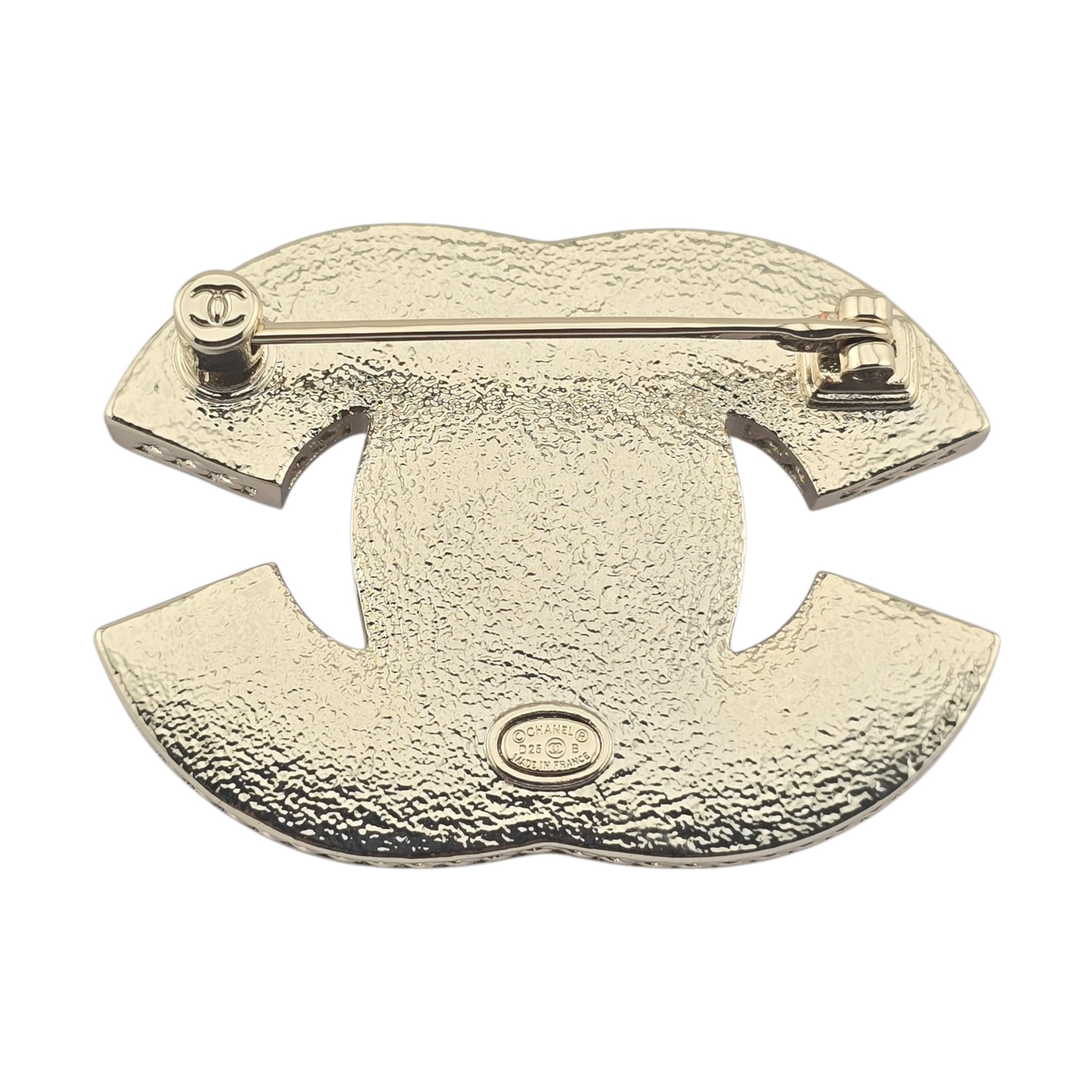 Chanel CC Gold Pink Resin Brooch 2025 CHANEL
