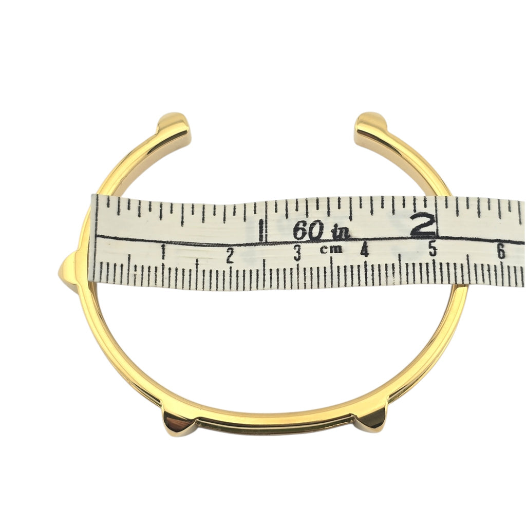 Hermes Athena Green Gold Leather Bracelet HERMES