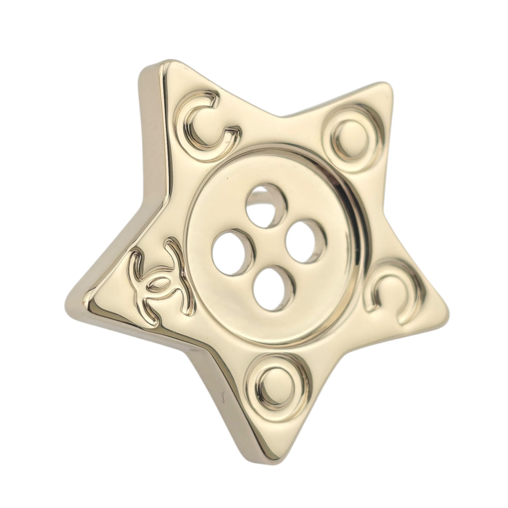 Chanel Logo Star Button Gold Earrings 2025 CHANEL