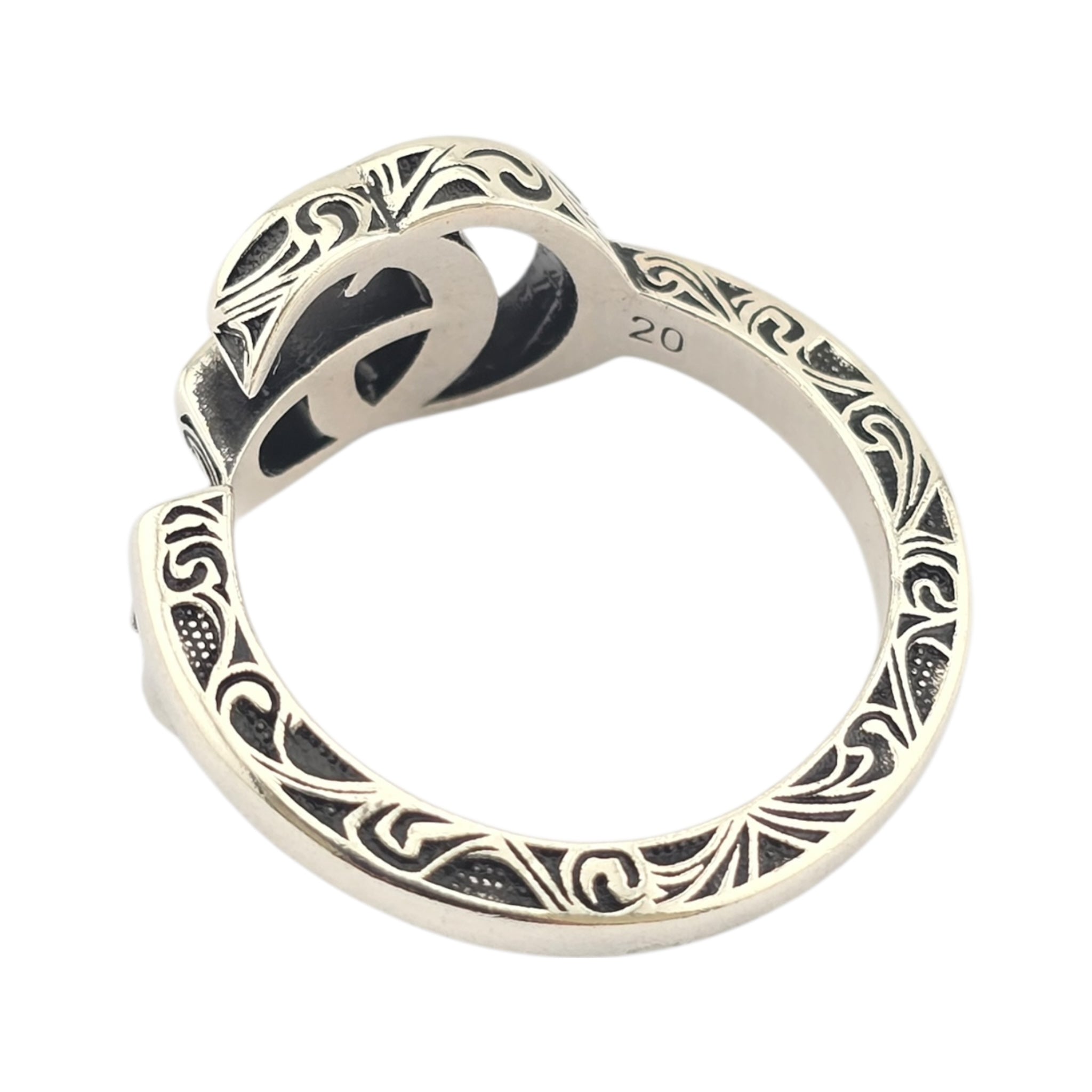 GUCCI GG Marmont Key Motif Silver Ring GUCCI