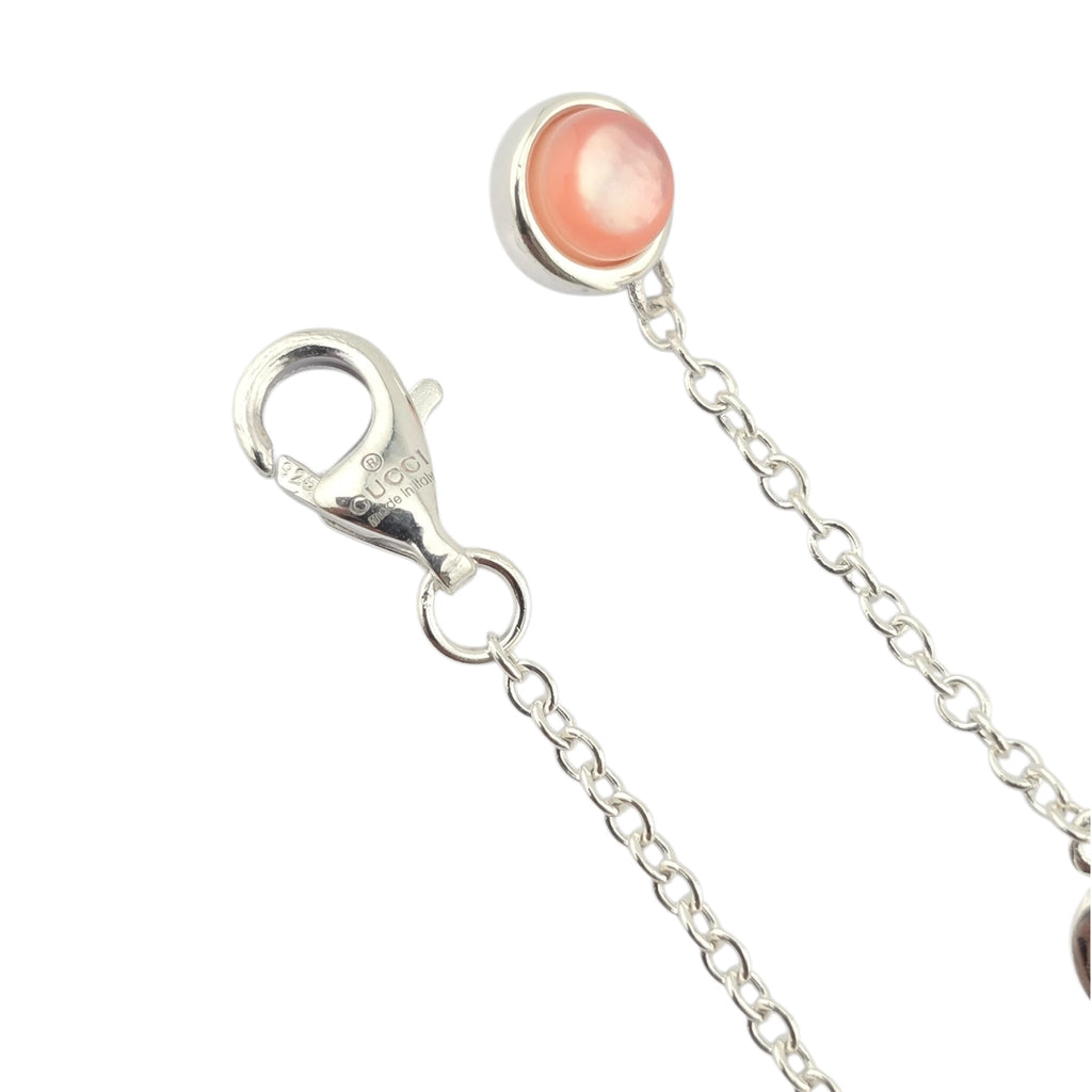 GUCCI GG Marmont Sterling Silver Pink Mother of Pearl Necklace GUCCI