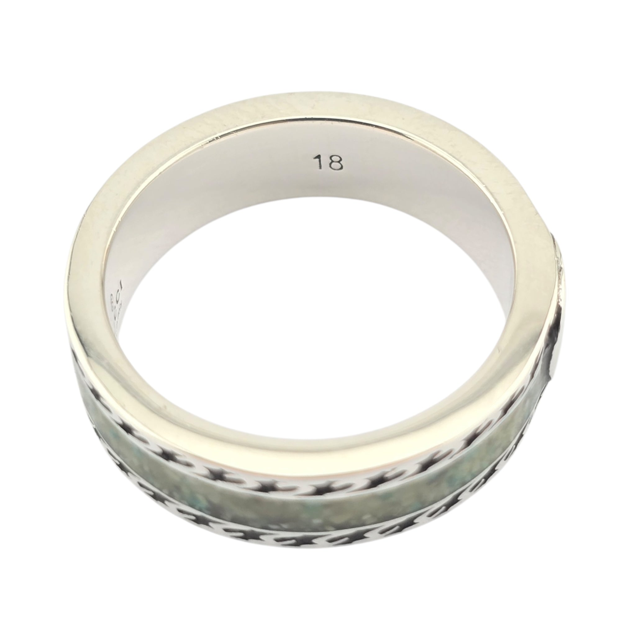 GUCCI Interlocking G Turquoise Enamel Sterling Silver Ring GUCCI