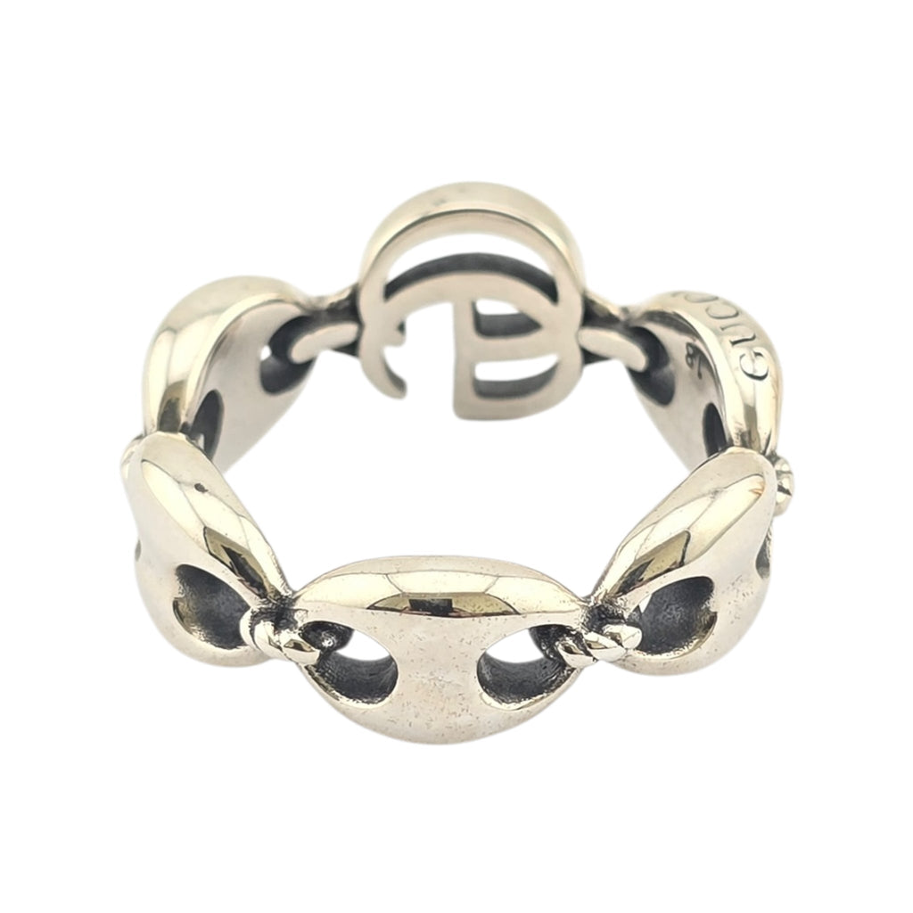 GUCCI GG Anchor Sterling Silver Ring GUCCI