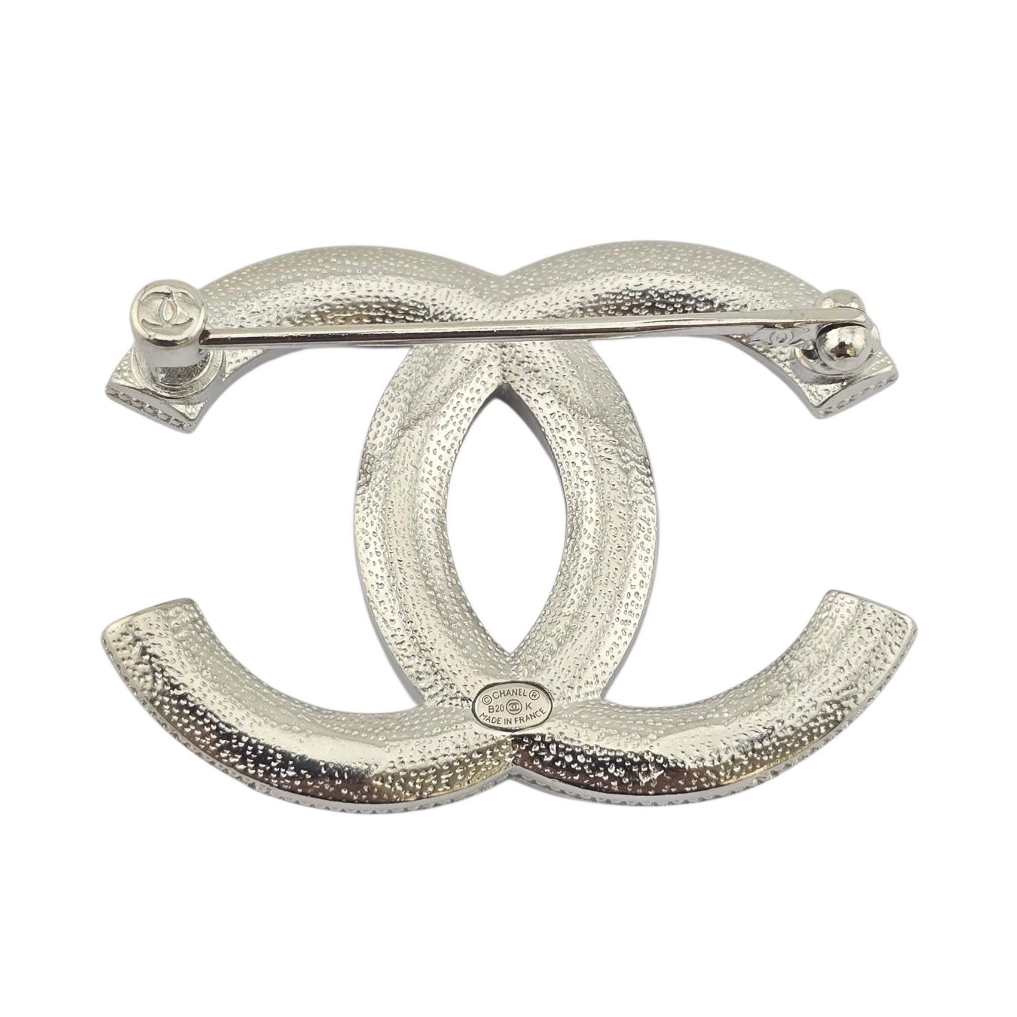 Chanel CC Silver Crystals Brooch 2020 CHANEL