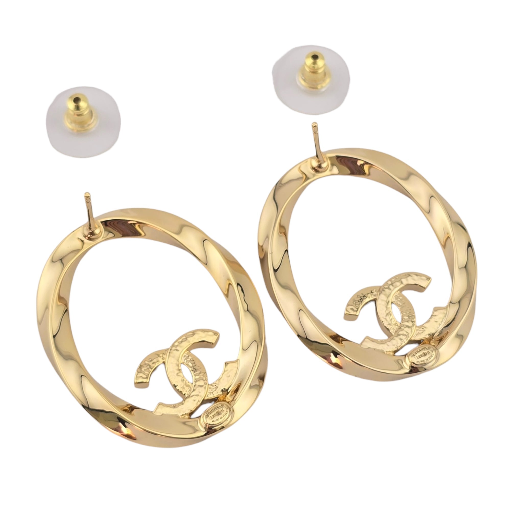 Chanel CC Gold Oval Earrings 2025 CHANEL