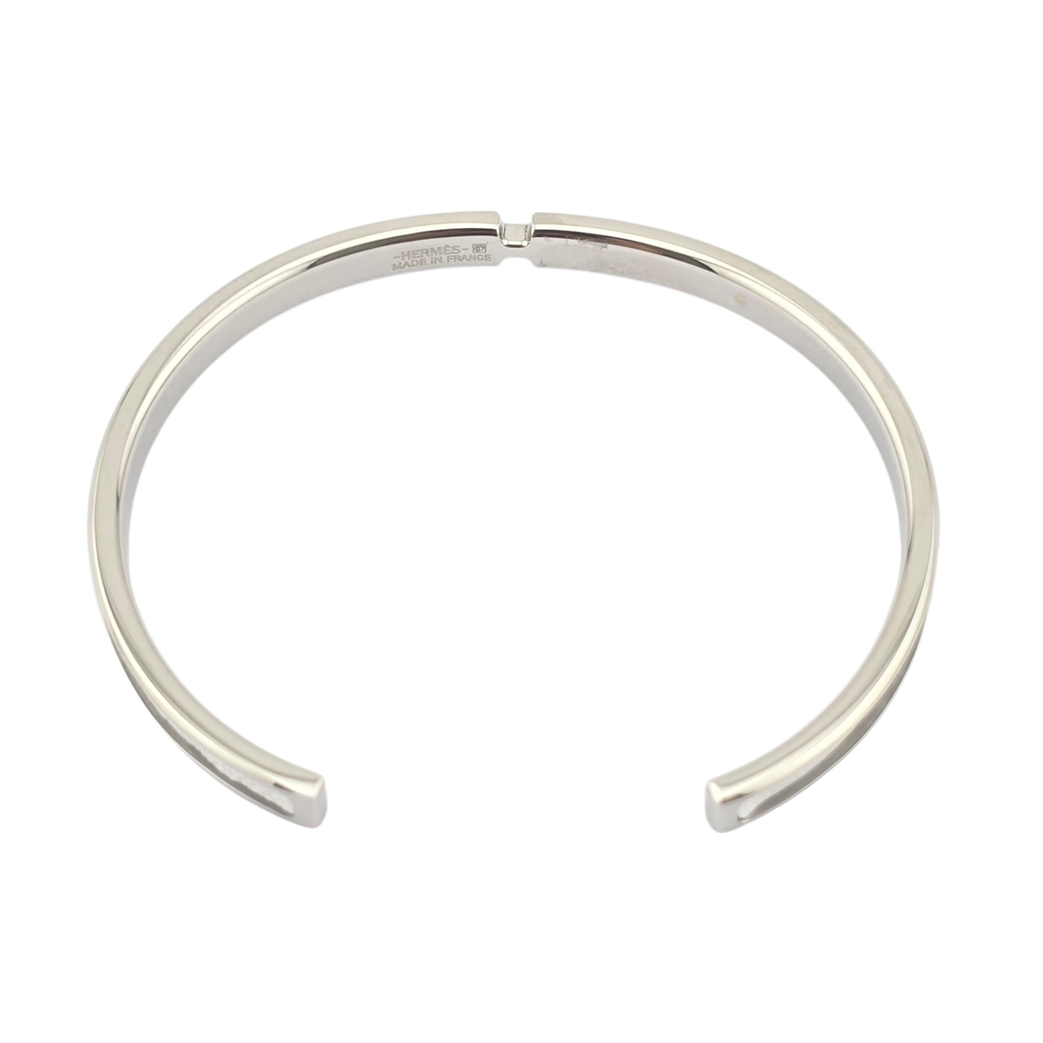 Hermes Olympe Palladium White Leather Bracelet HERMES