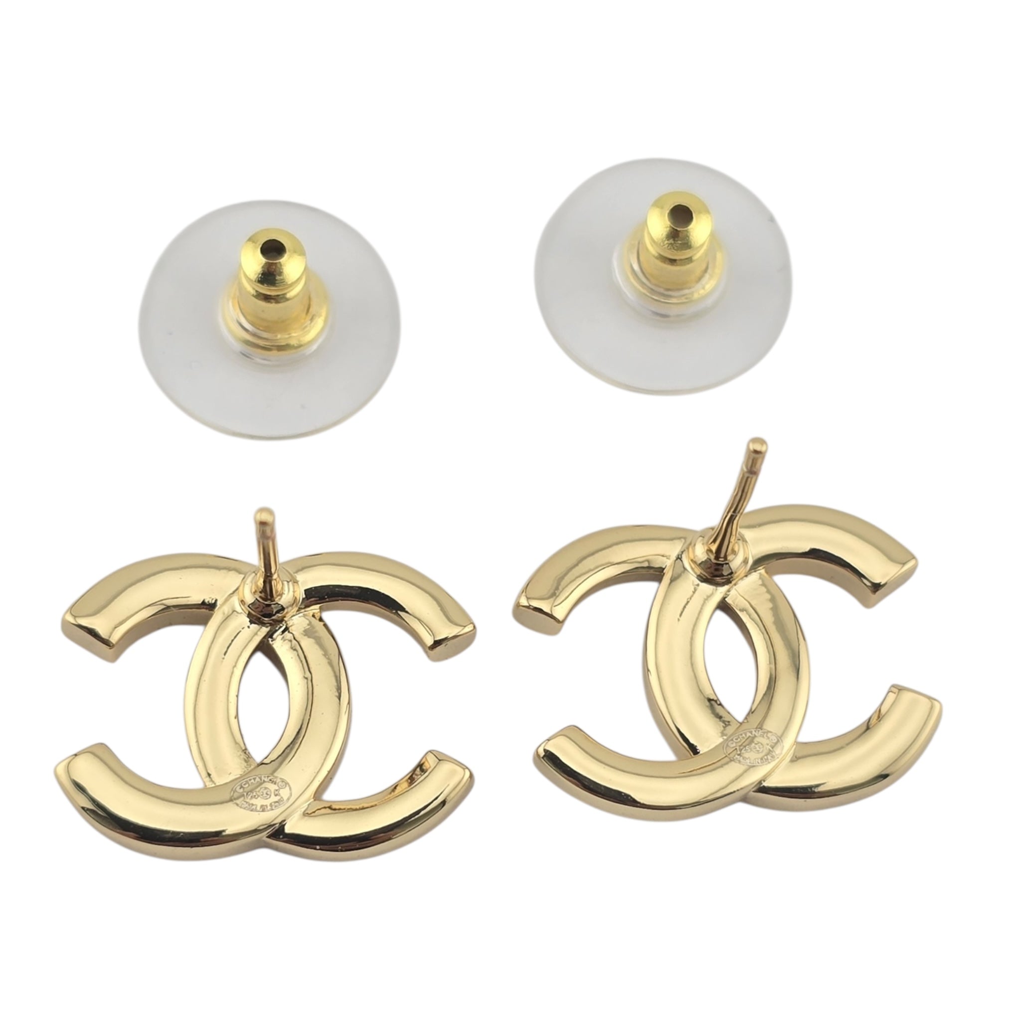Chanel CC Gold Stud Earrings 2025 CHANEL