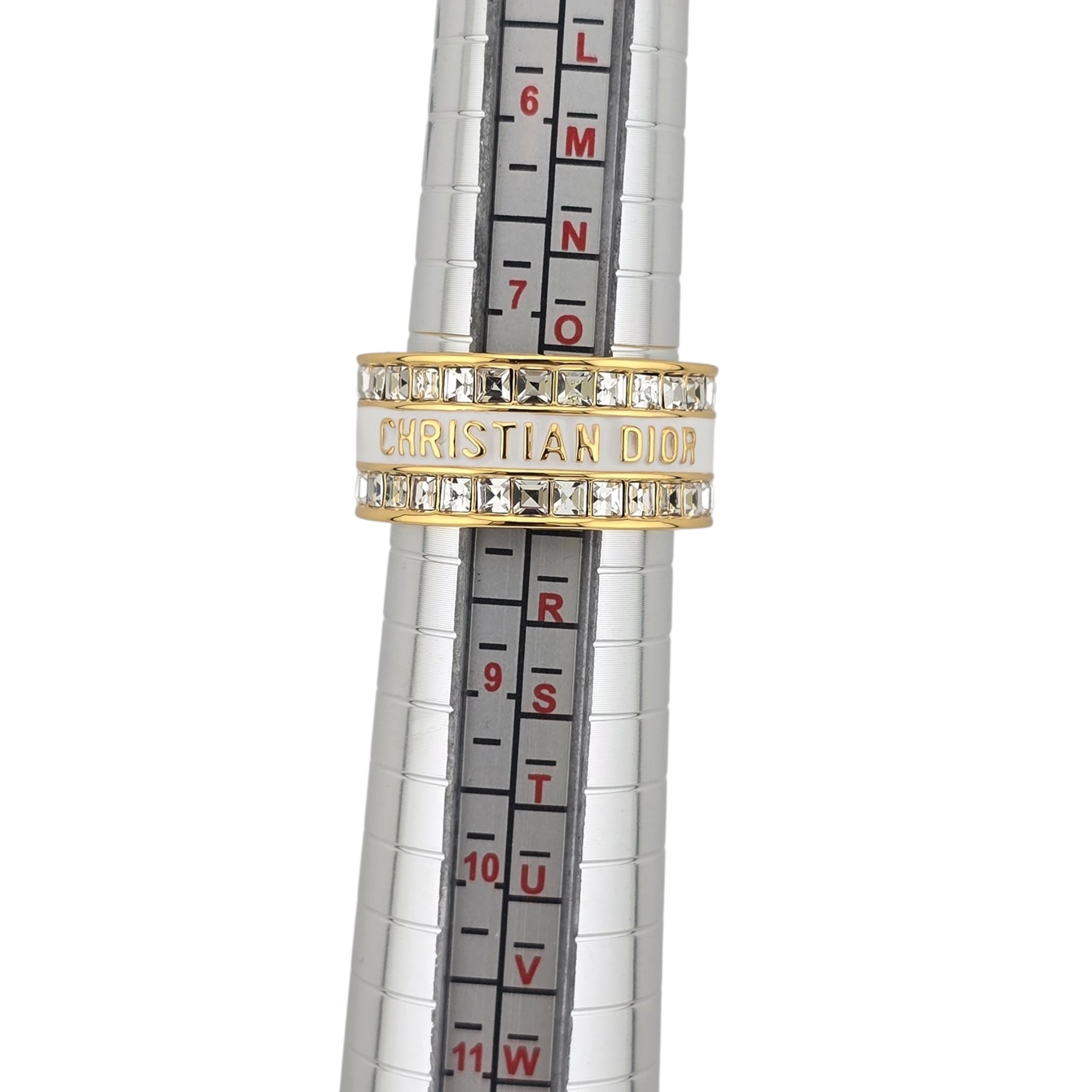 Christian Dior Code Bangle White Enamel Ring DIOR