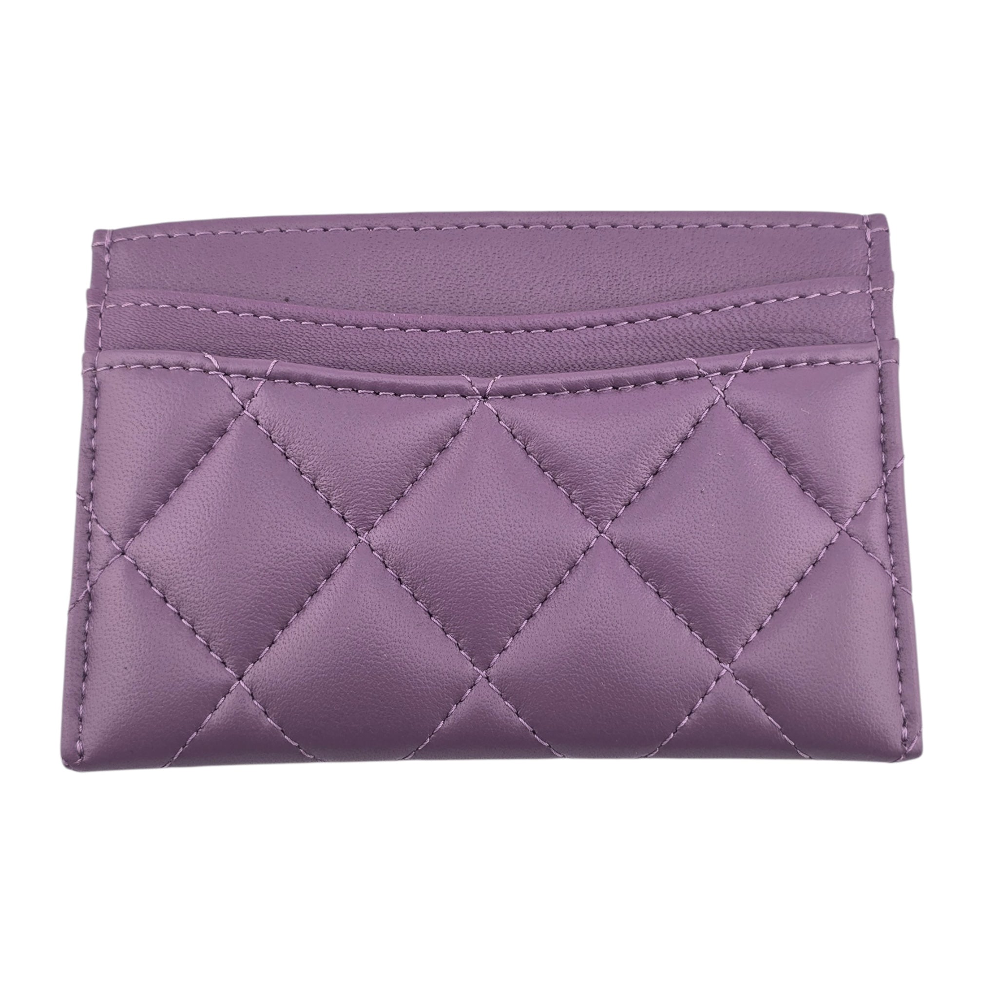 Chanel CC Lambskin Purple Classic Cardholder CHANEL