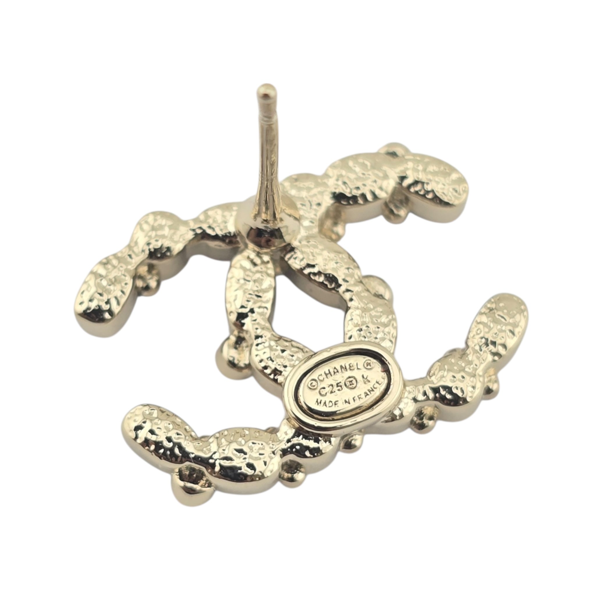 Chanel CC Gold Enamel Stud Earrings 2025 CHANEL
