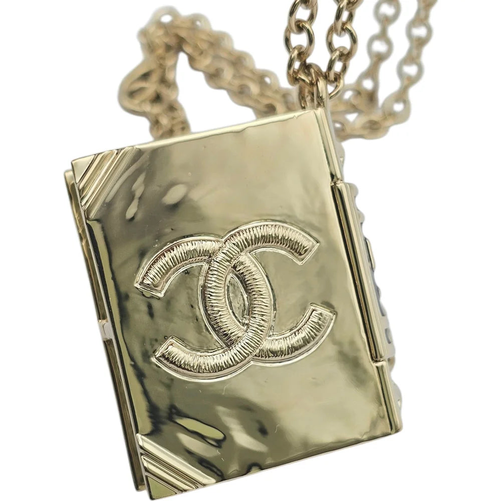 Chanel Enamel Lion Book Locket Pendant Necklace Cruise 2022 CHANEL