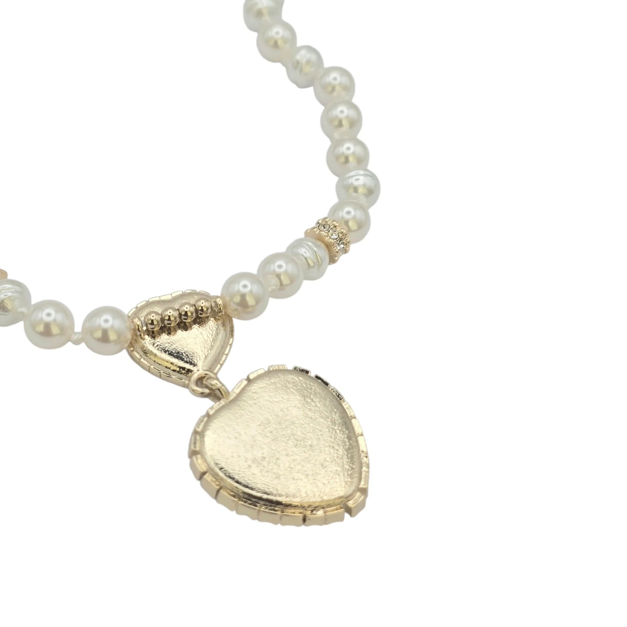 Chanel CC Heart Faux Pearl Choker Necklace 2024 CHANEL