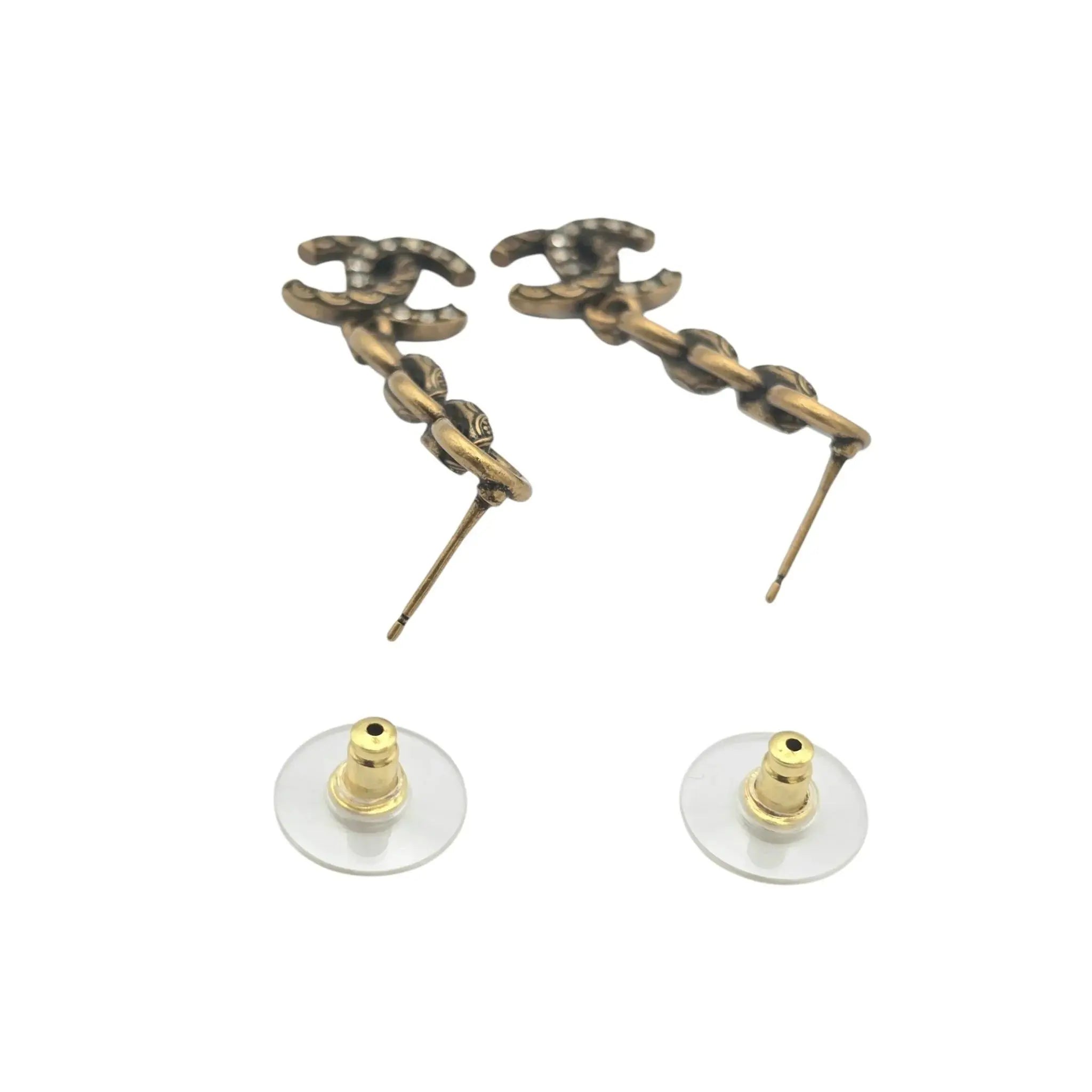 Chanel CC Gold/Bronze Stud Earrings 2024 CHANEL