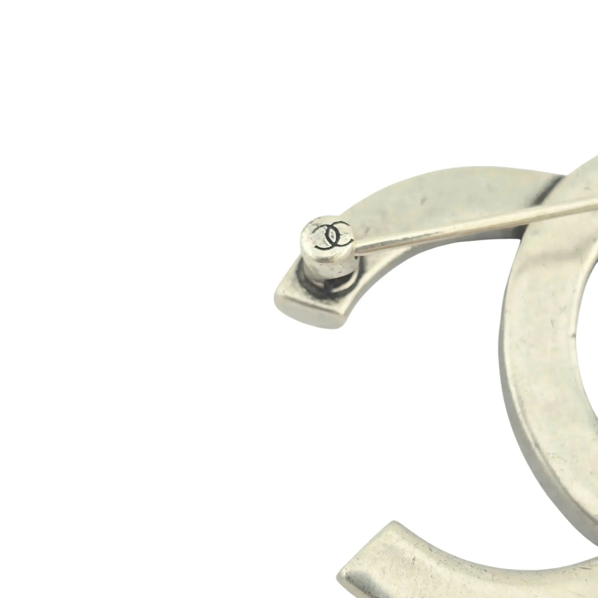 Chanel CC Silver Crystal Brooch 2024 CHANEL