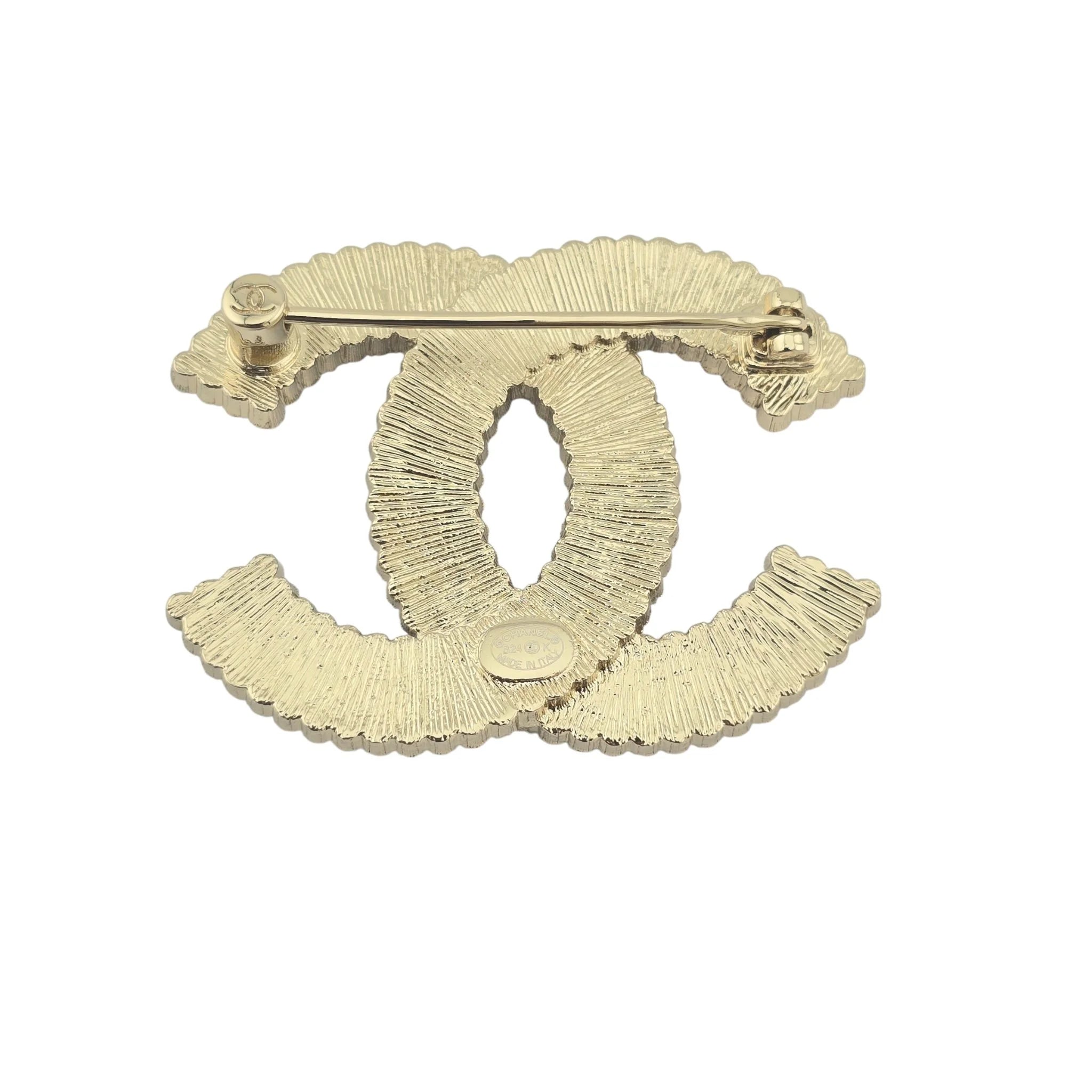 Chanel CC Gold Crystals Brooch 2024 CHANEL