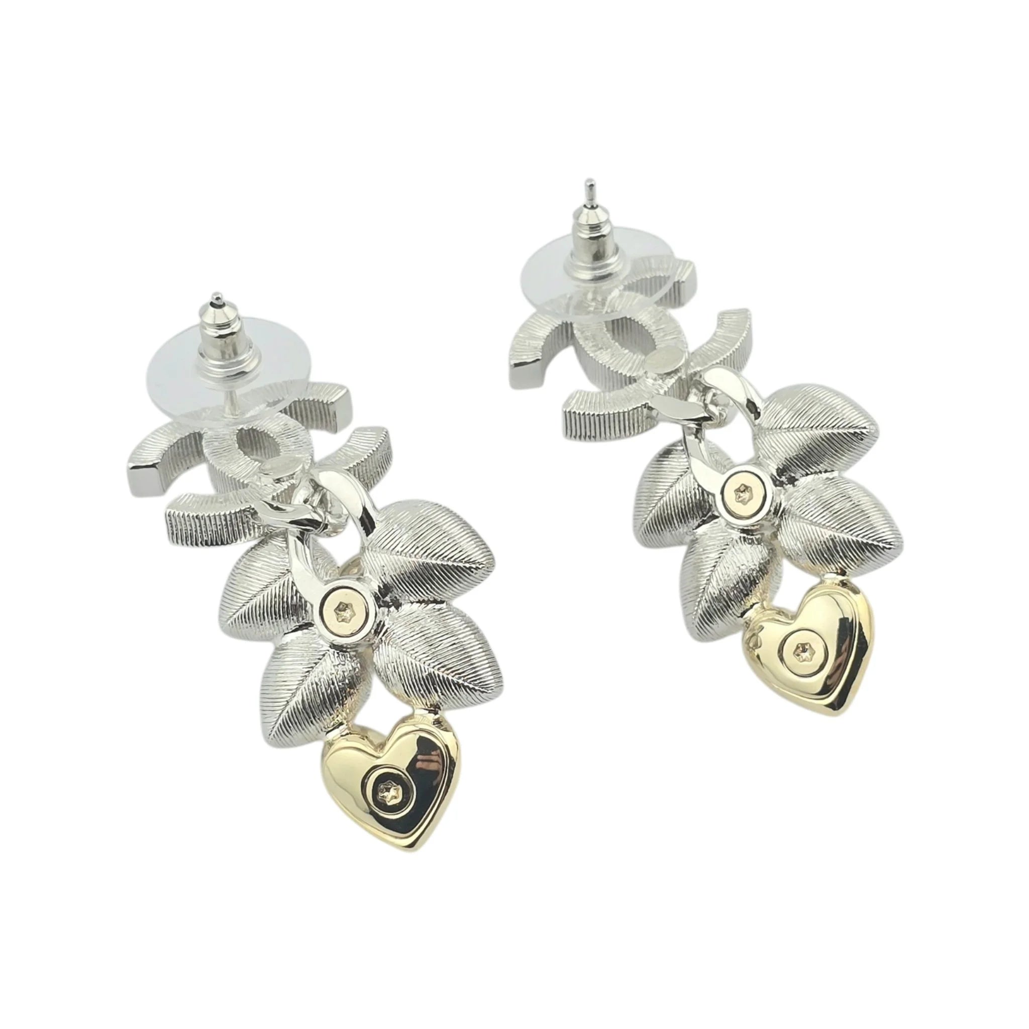 Chanel CC Silver/Gold Crystal Drop Earrings 2024 CHANEL