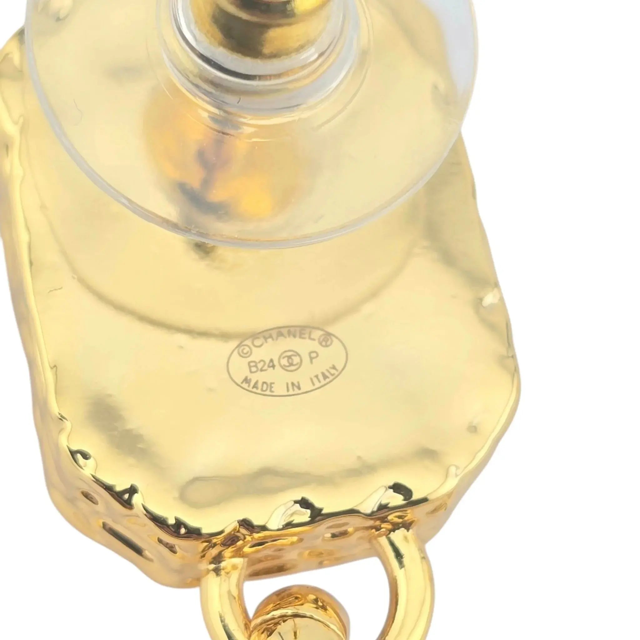 Chanel CC Pendant Gold Red Drop Earrings 2024 CHANEL