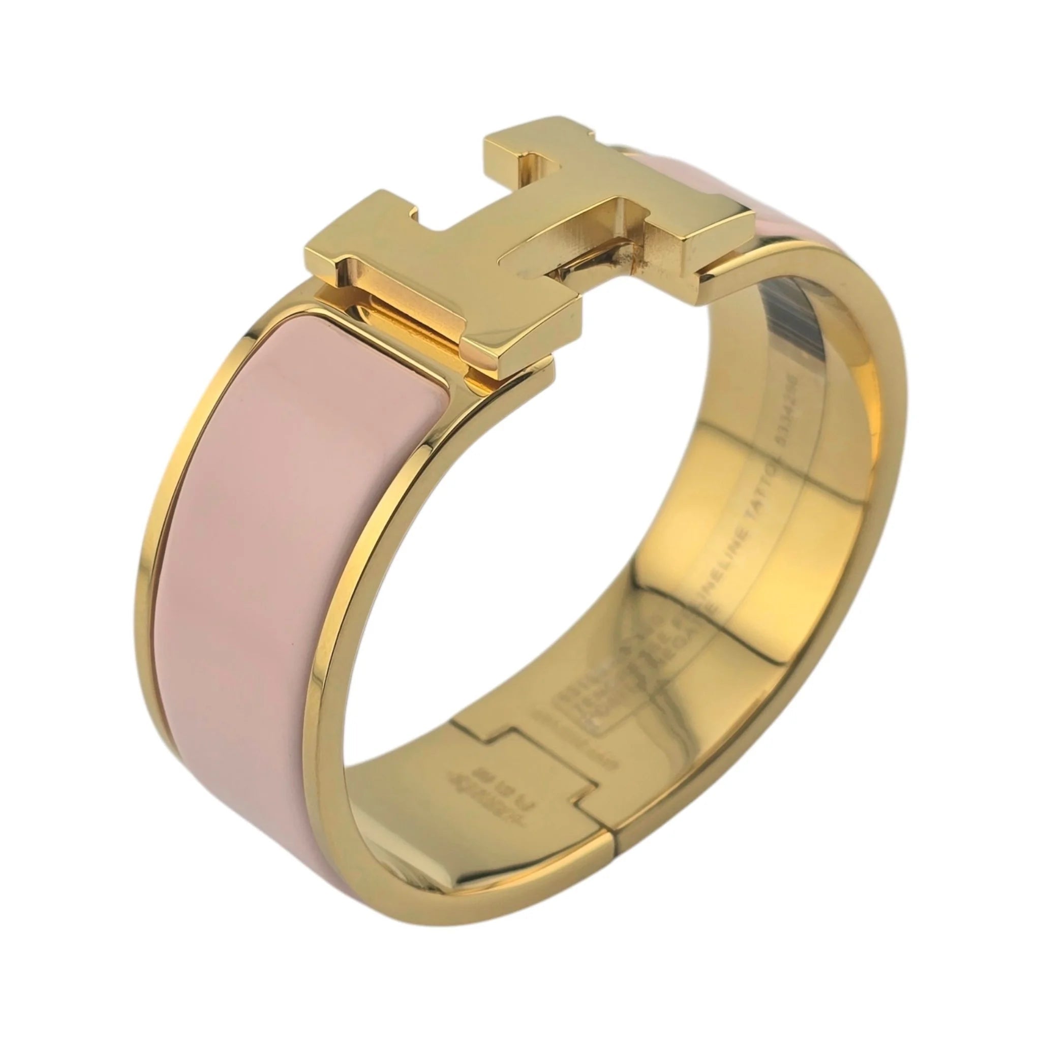 Hermès Clic Clac H Bracelet (Pink) Rose Candeur Gold GM HERMES