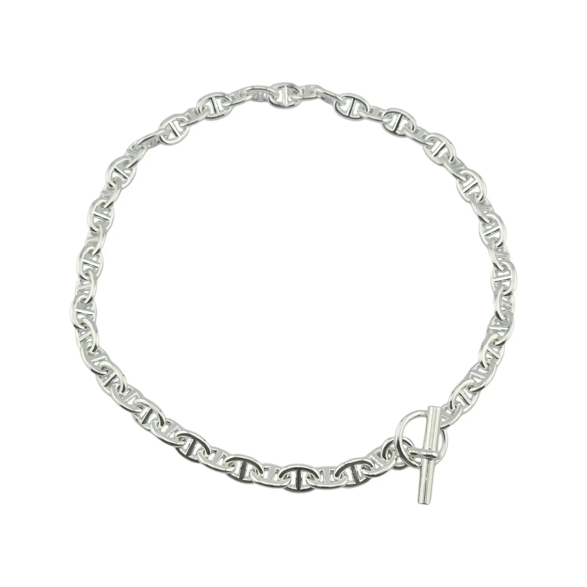 Hermes Chaine d'Ancre Necklace Silver Small Model HERMES