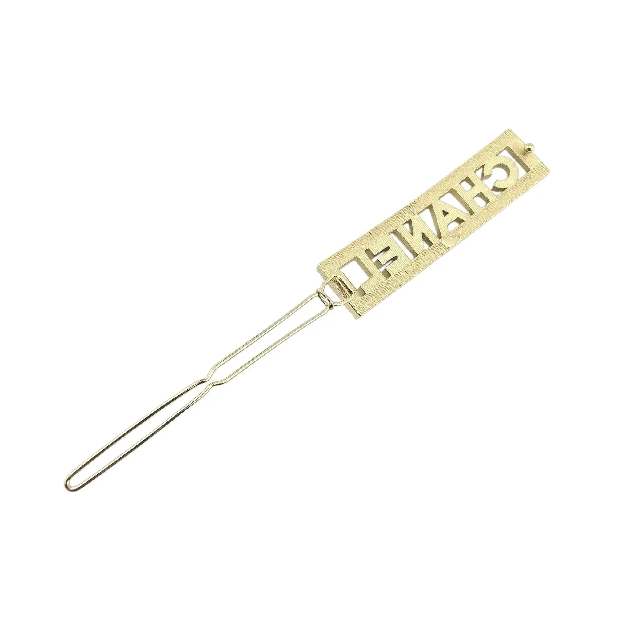 Chanel Crystal CC Logo Hair Clip Barrette Gold 2024 CHANEL