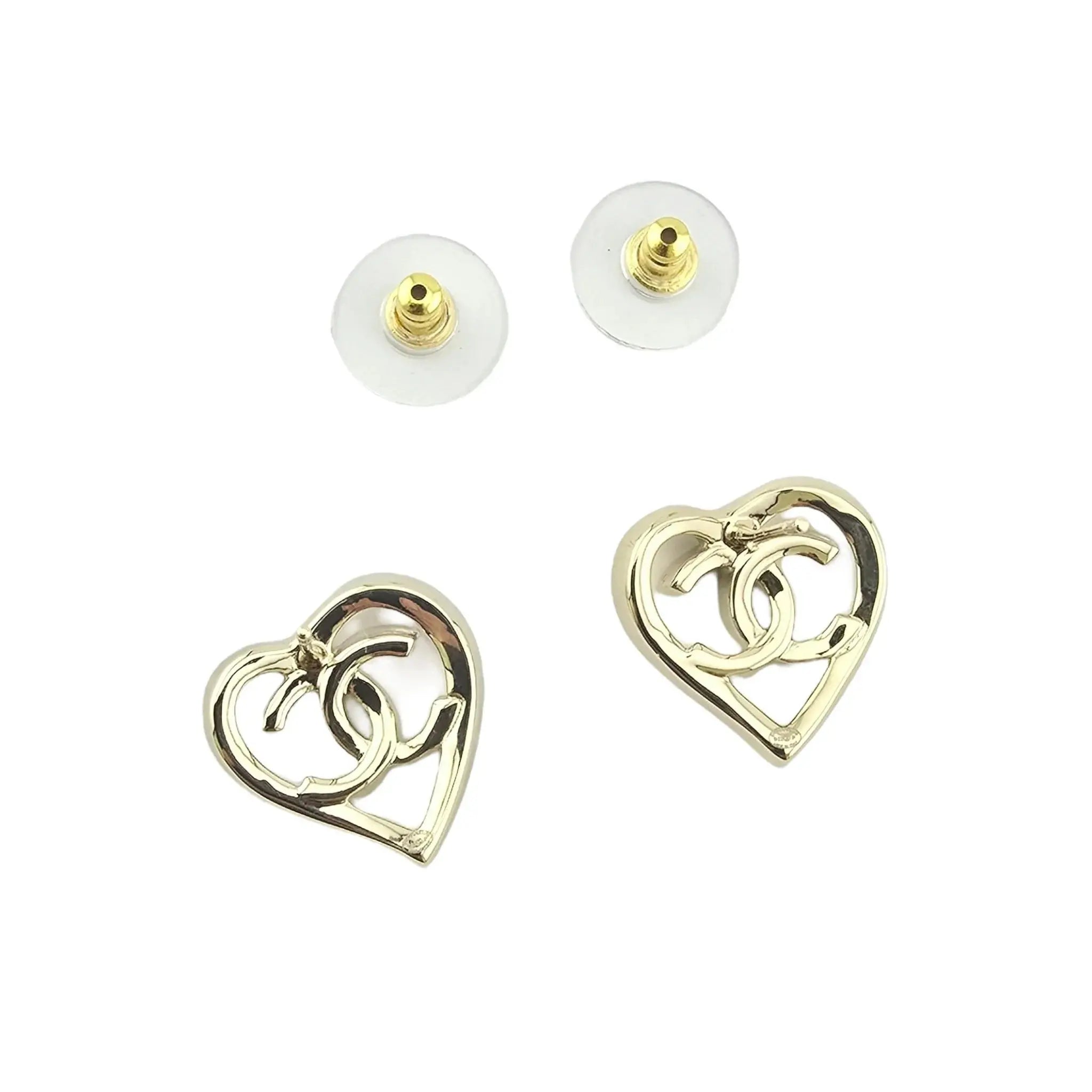 Chanel CC Gold Heart Earrings 2022 CHANEL