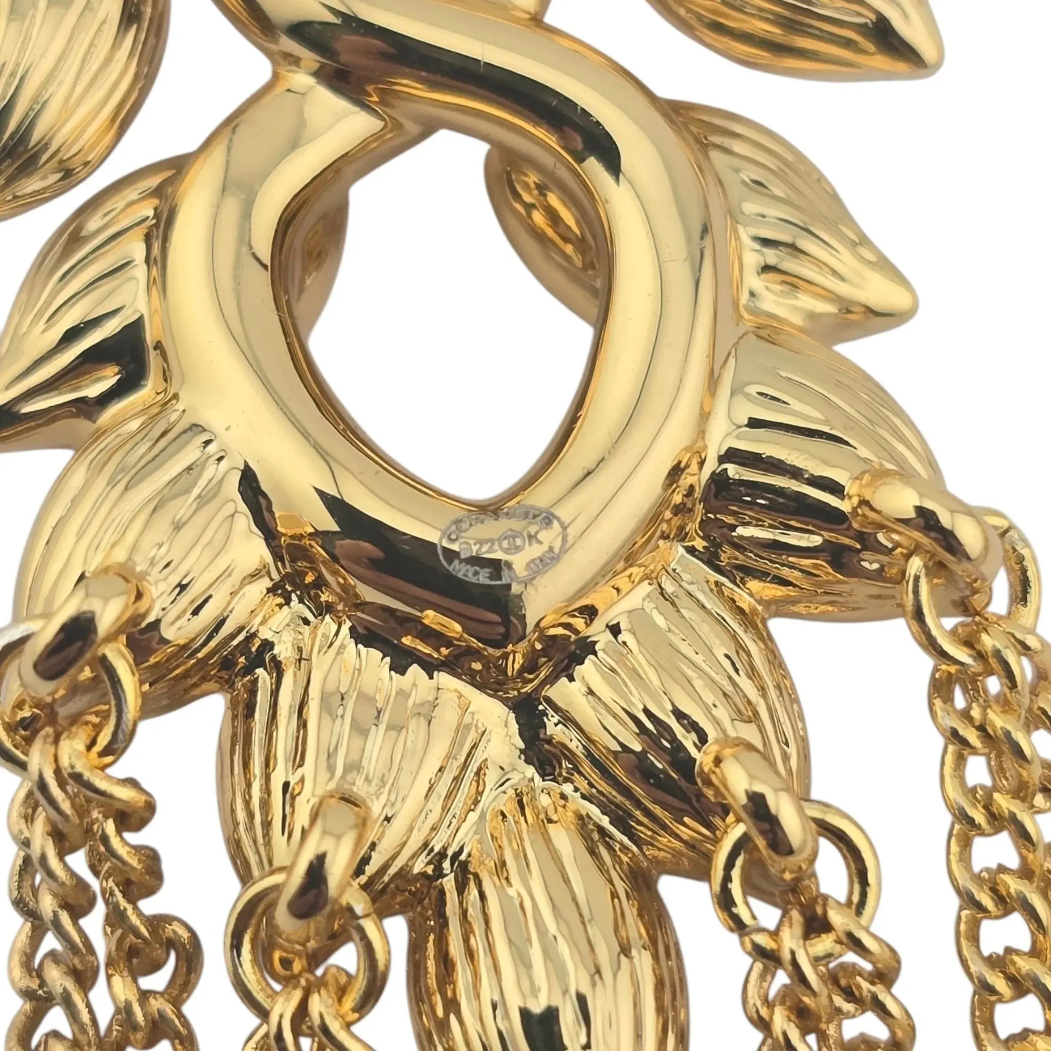 Chanel CC Gold Crystal Drop Earrings B22 CHANEL