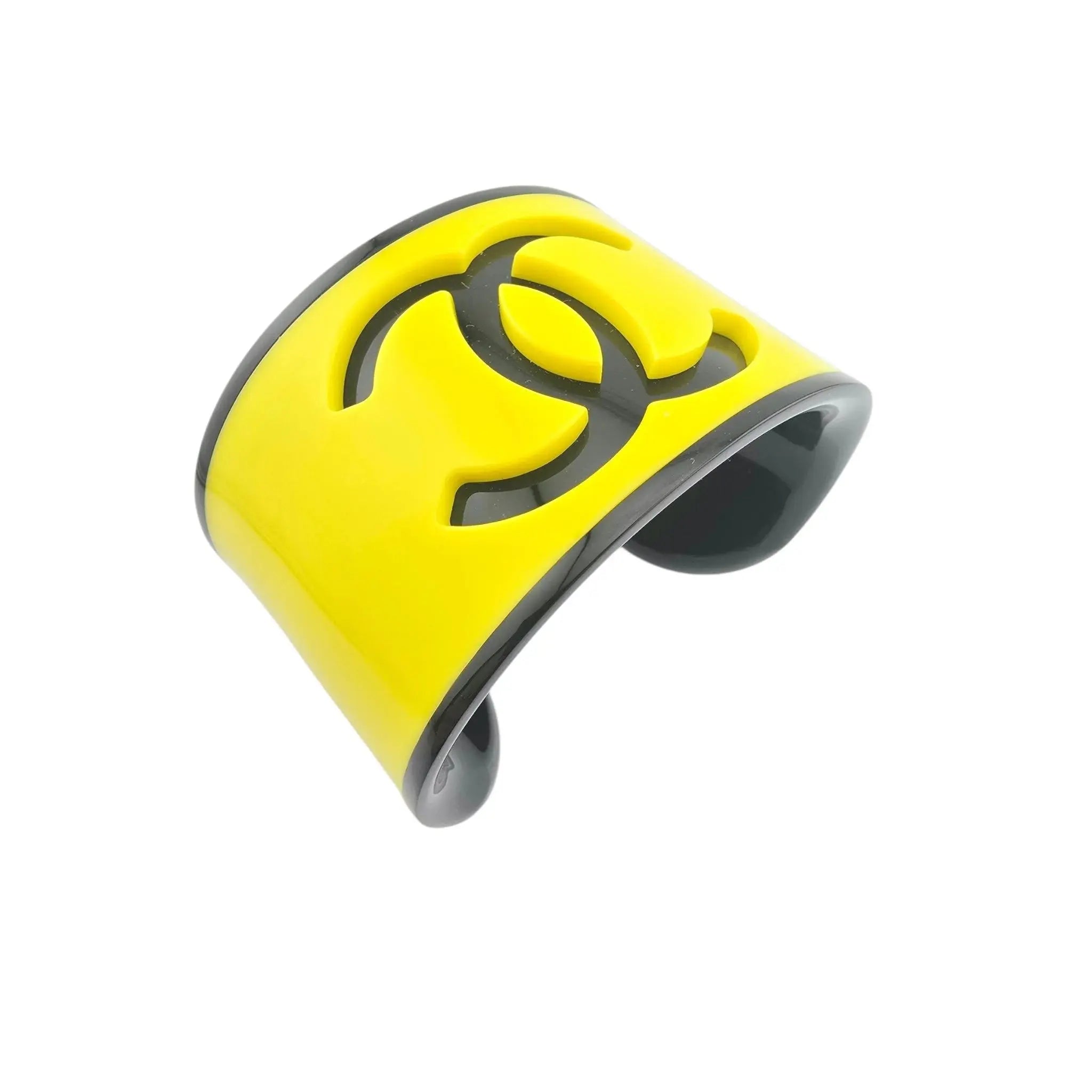 Chanel CC Resin Yellow Bangle B23 CHANEL